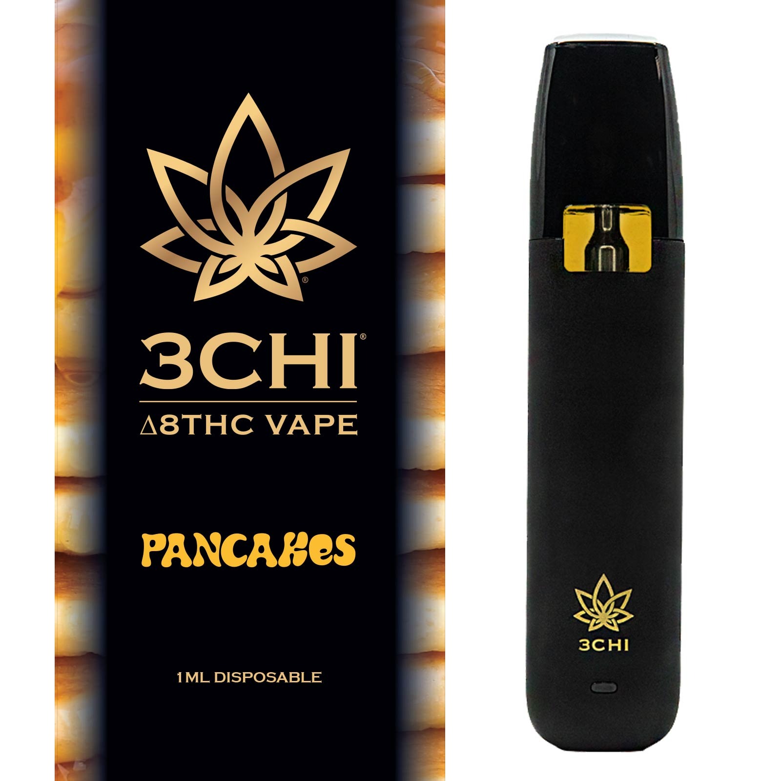 3CHI Delta 8 THC Disposable Vape Cartridge Pancakes 1ml Leafly