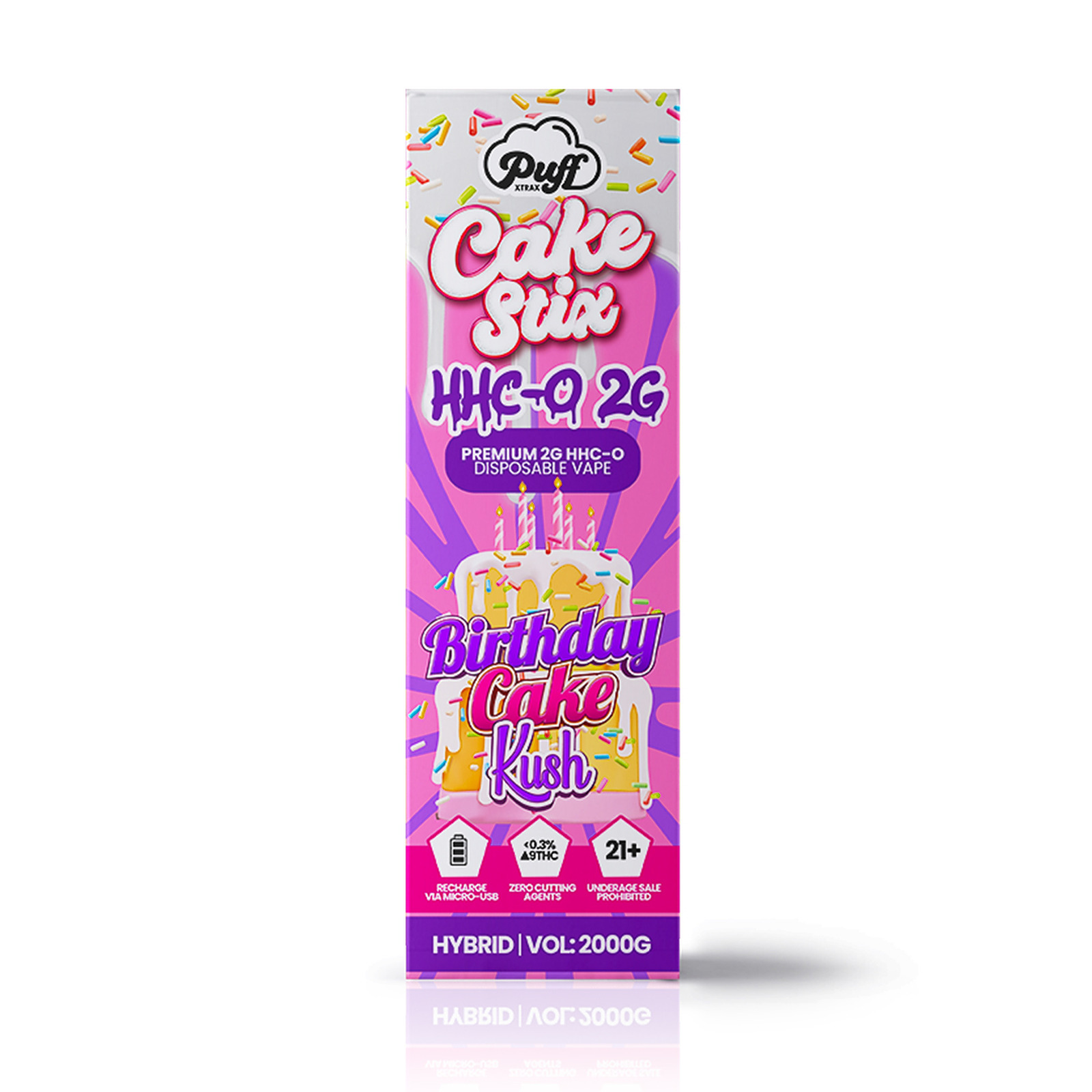 Cake Stix HHC-O 2G Disposable Vape: Birthday Cake Kush | Puff Xtrax