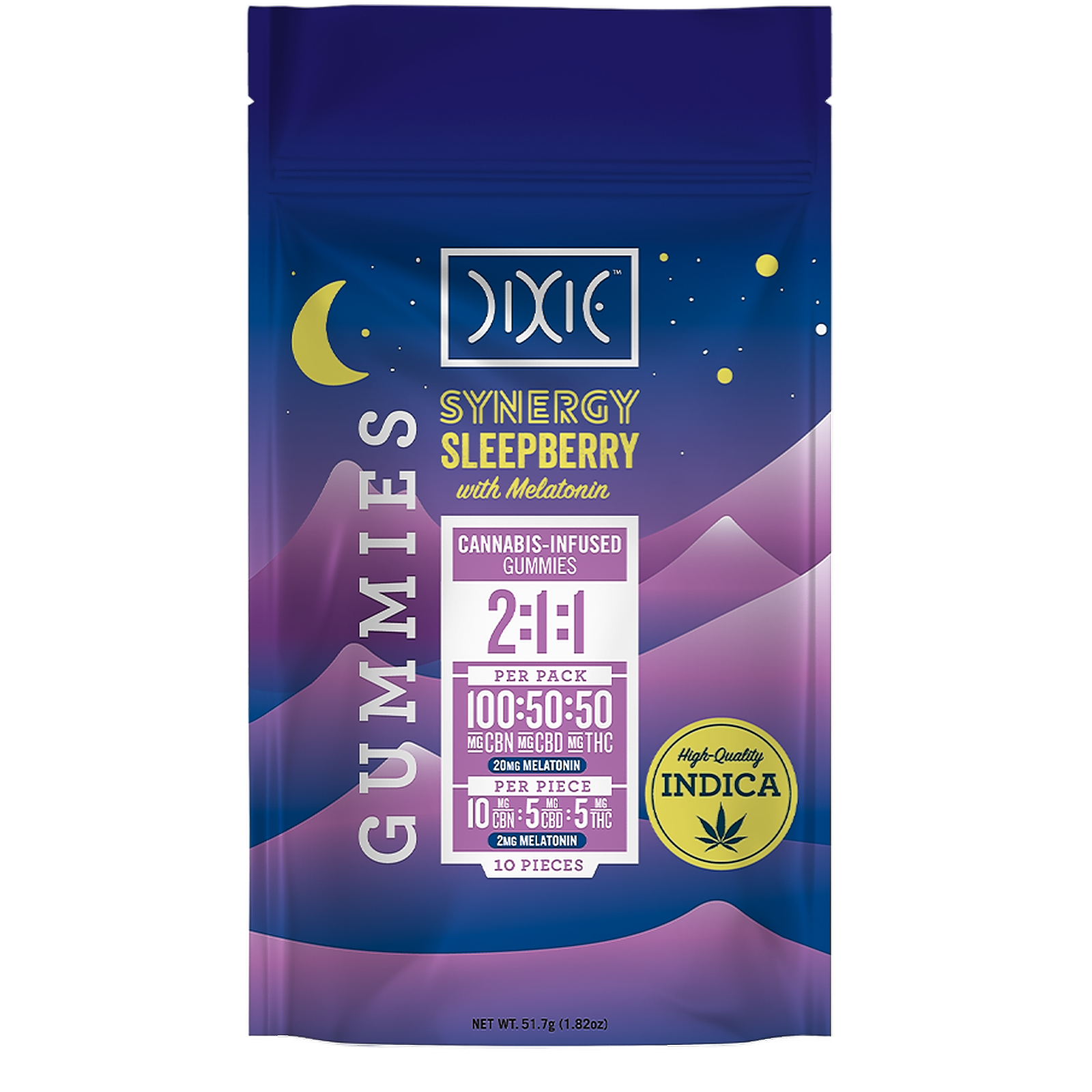 Dixie Brands SYNERGY Sleepberry 211 CBNCBDTHC Gummies Leafly
