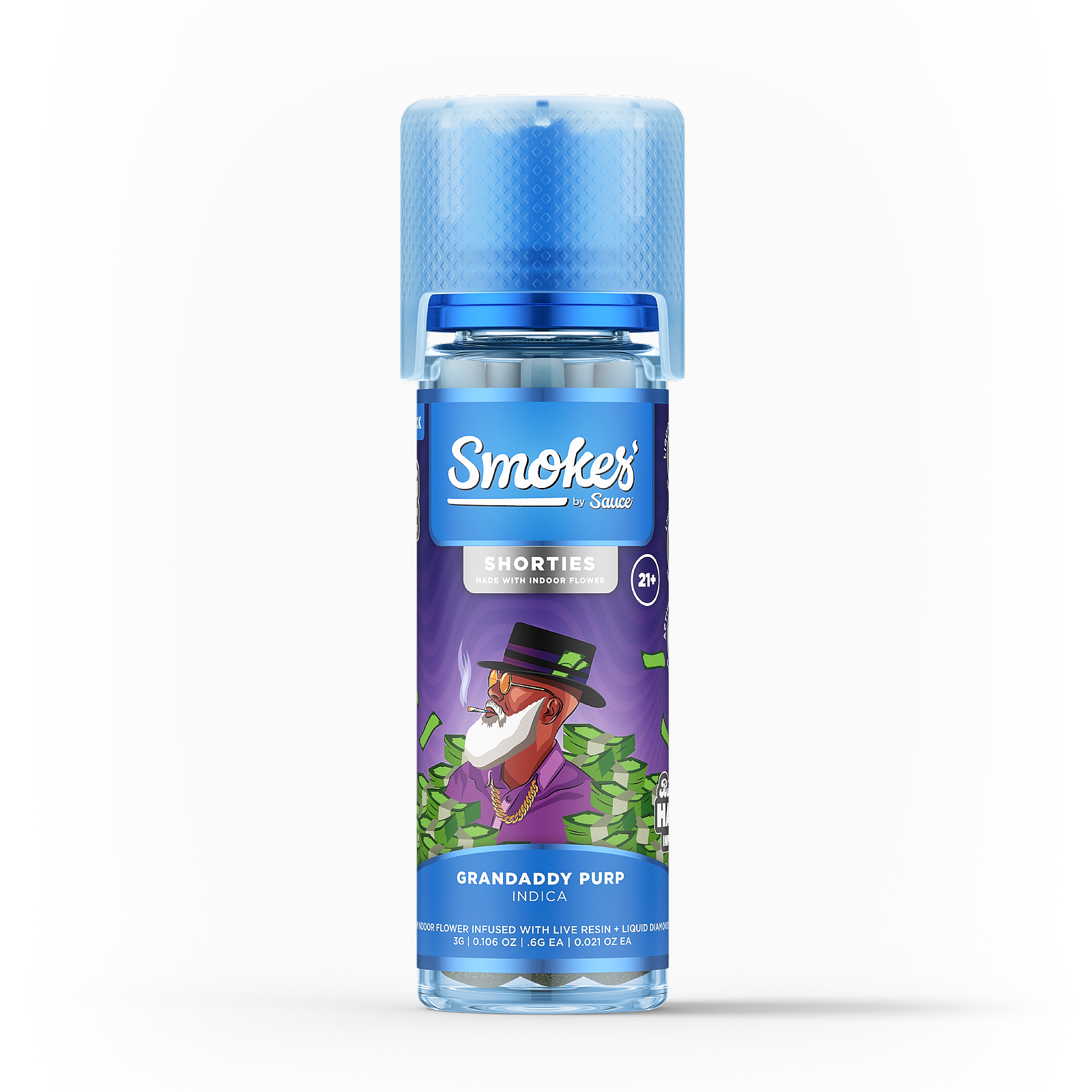 Sauce Essentials: Smokes Infused Preroll 5 Pack - Grandaddy Purp (Indica) 3g | Leafly