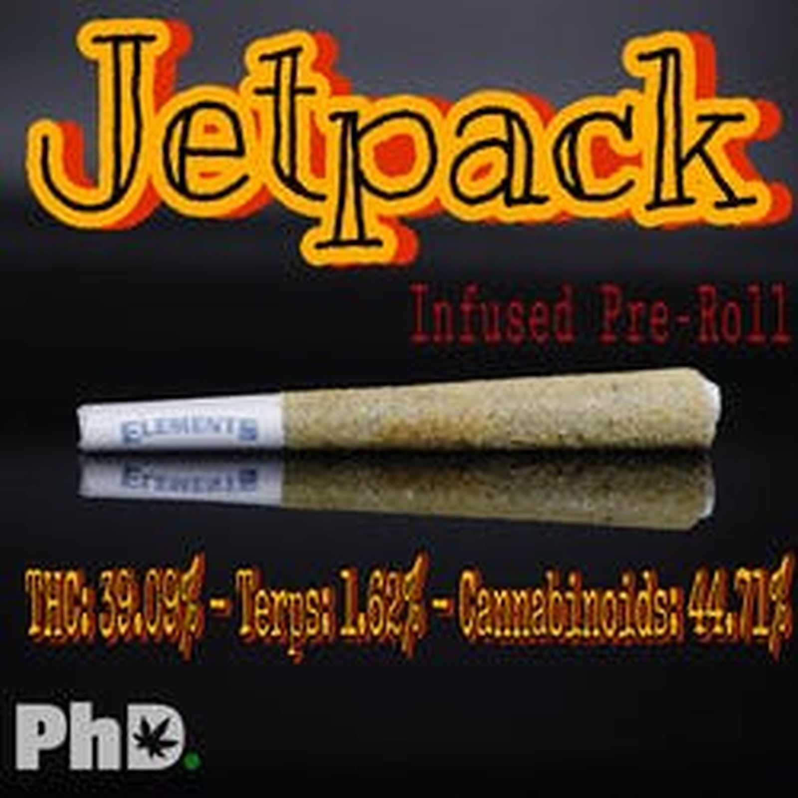 Pharmicated PhD INFUSED Jetpack PreRoll 1g 39.09 THC Leafly