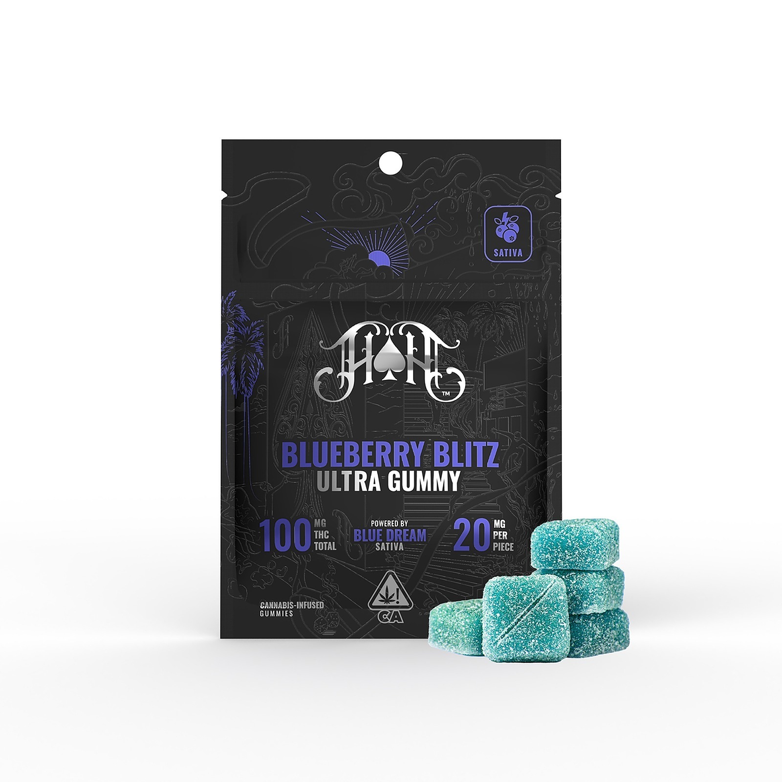 Heavy Hitters Blueberry Blitz Ultra Gummy 100mg 5pack (Sativa) Leafly