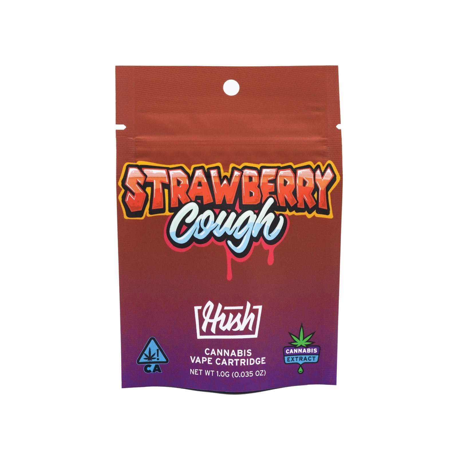 HUSH Strawberry Cough Flavored Distillate Vape Cartridge 1g Leafly