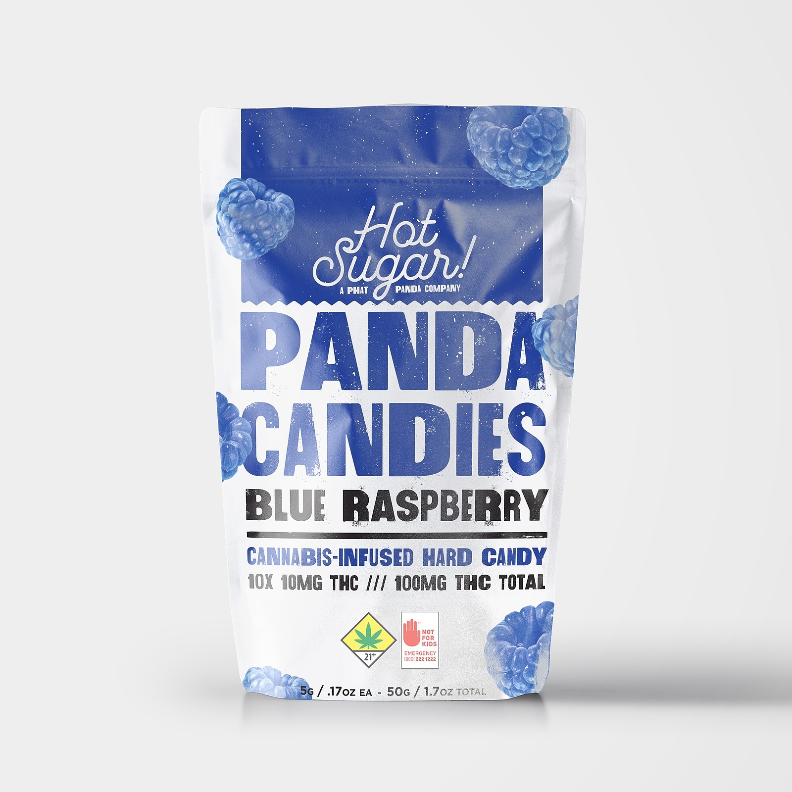 Hot Sugar by Grow Op Farms Blue Raspberry Panda Candies 100mg 10