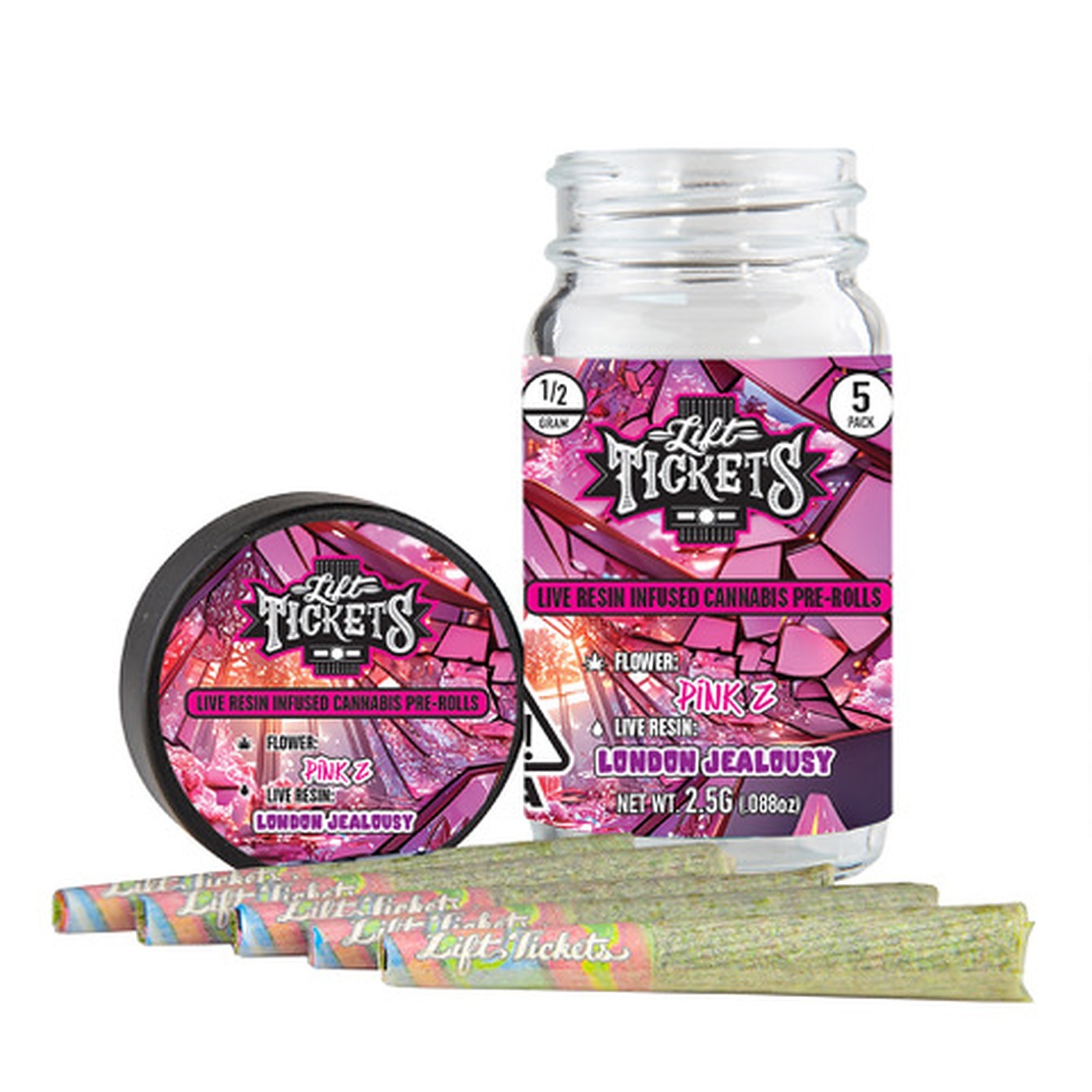 Lift Tickets: Pink Z x London Jealousy - 0.5g Infused Pre Roll
