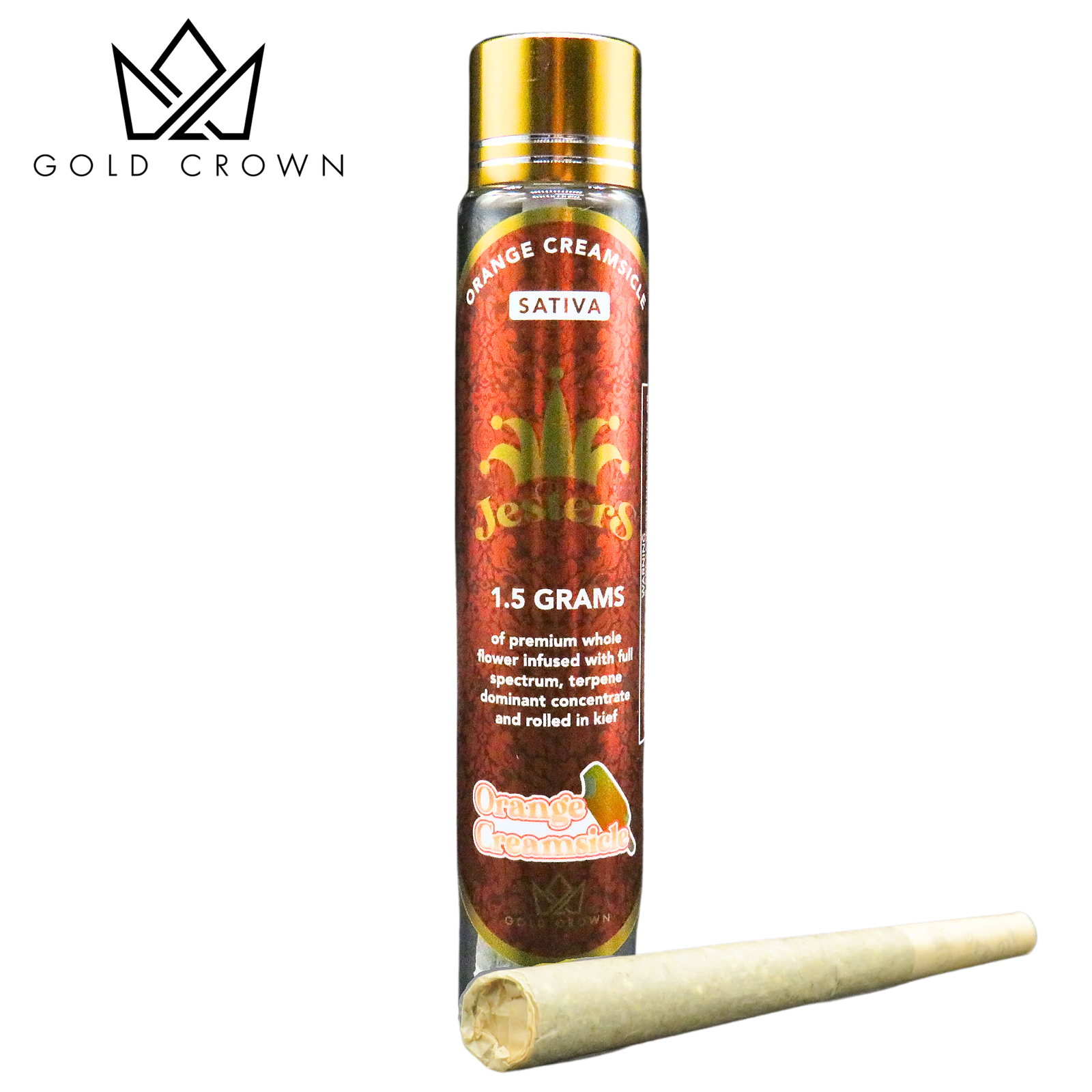 Gold Crown: Jesters Infused Pre-roll (1.5g)- Orange Creamsicle | Leafly