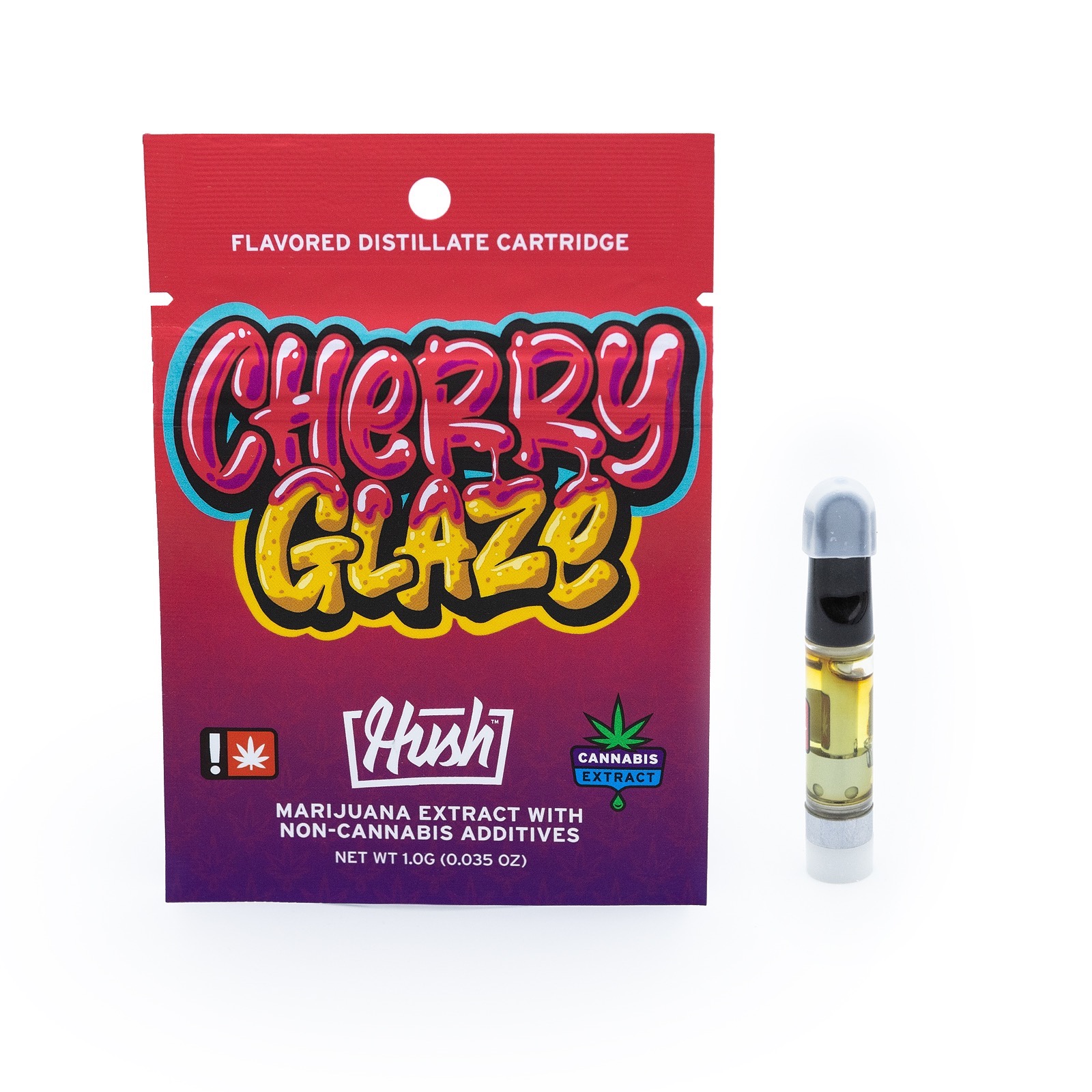 HUSH Cherry Glaze Flavored Distillate Vape Cartridge 1g Leafly