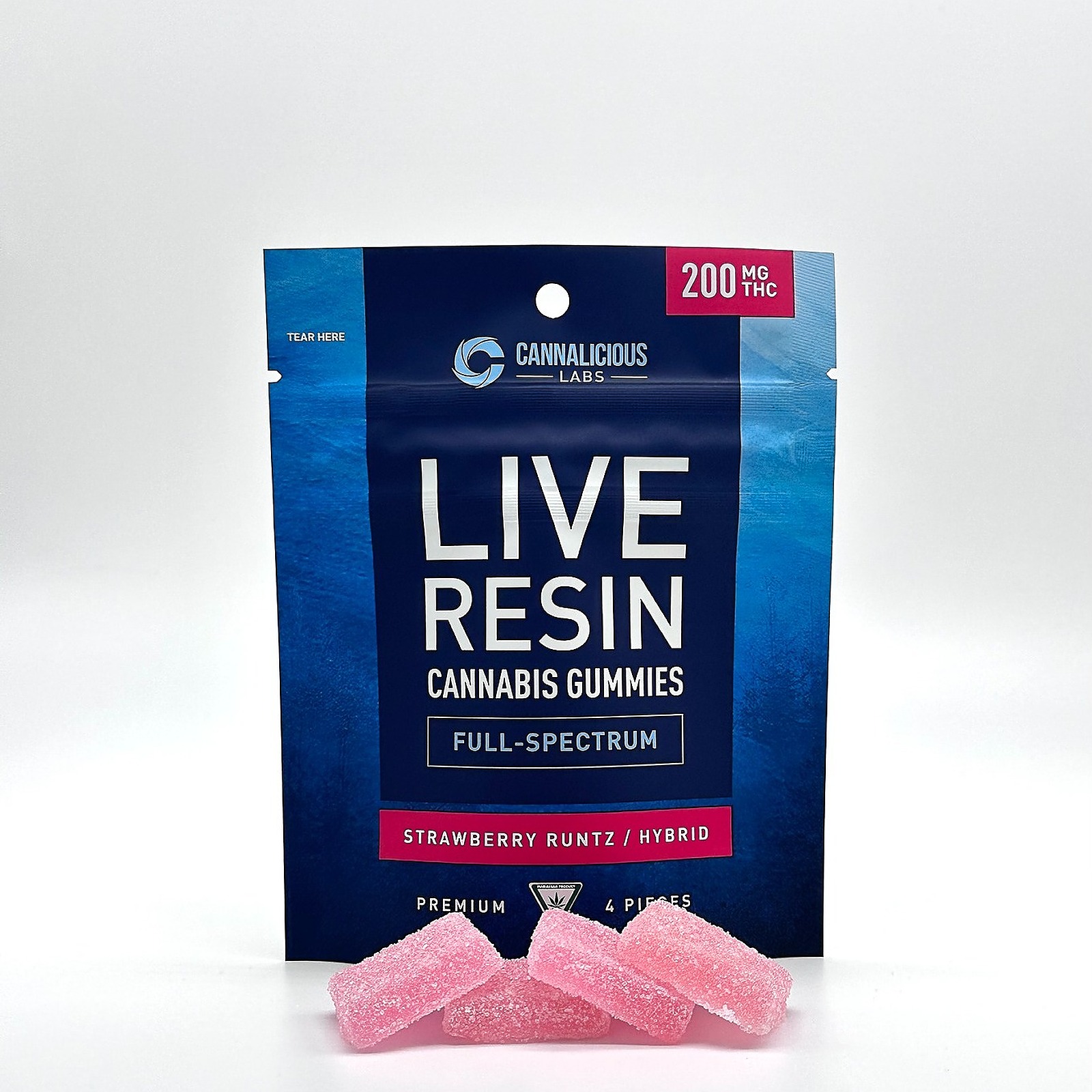 Cannalicious Labs Live Resin Gummy Strawberry Runtz High Dose Leafly