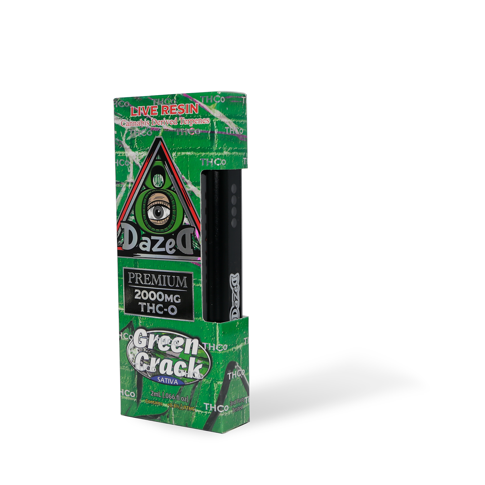 DazeD8: Green Crack Live Resin THC-O Titanz Disposable — 2 Grams
