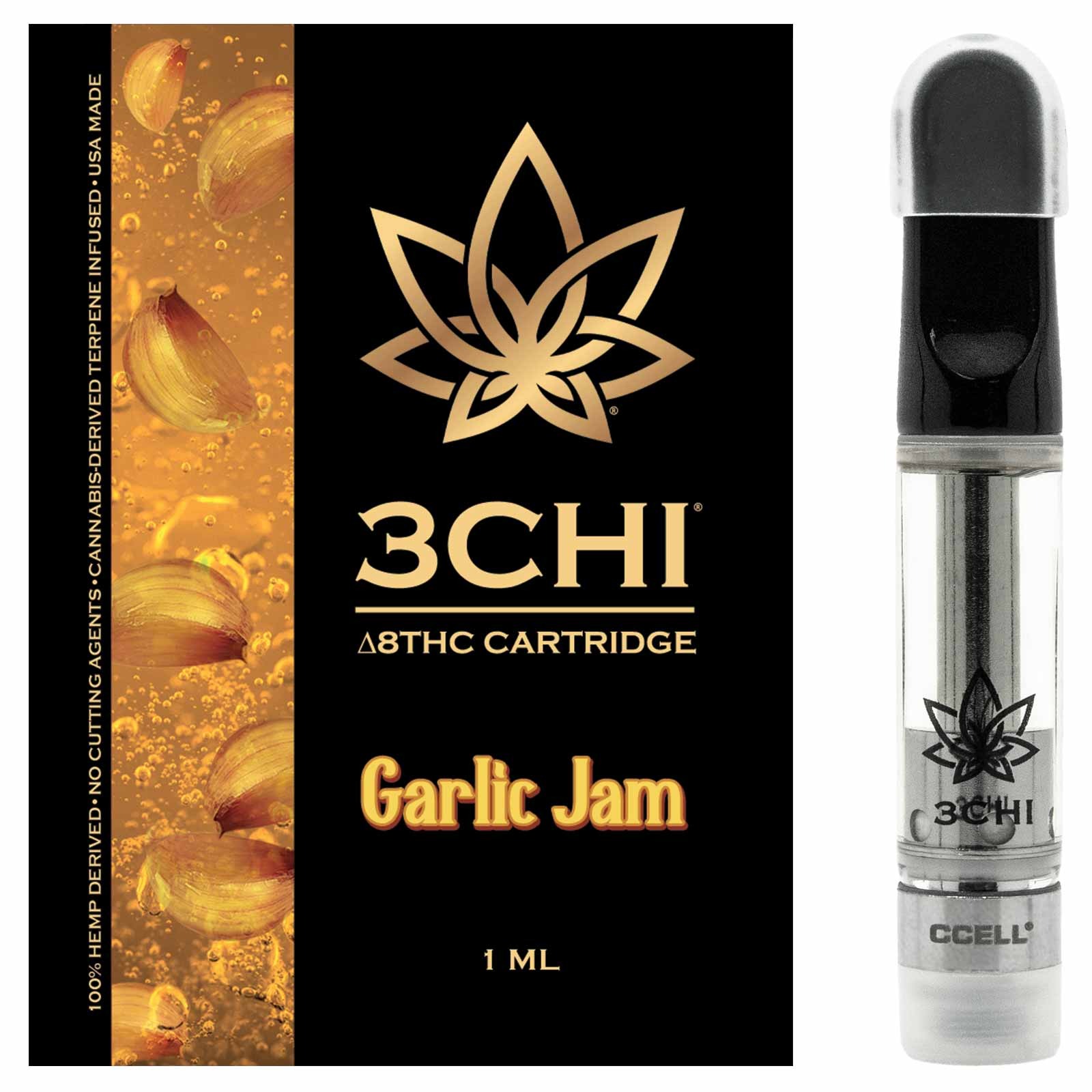 Delta 8 THC Vape Cartridge Garlic Jam (CDT) 1ml Leafly