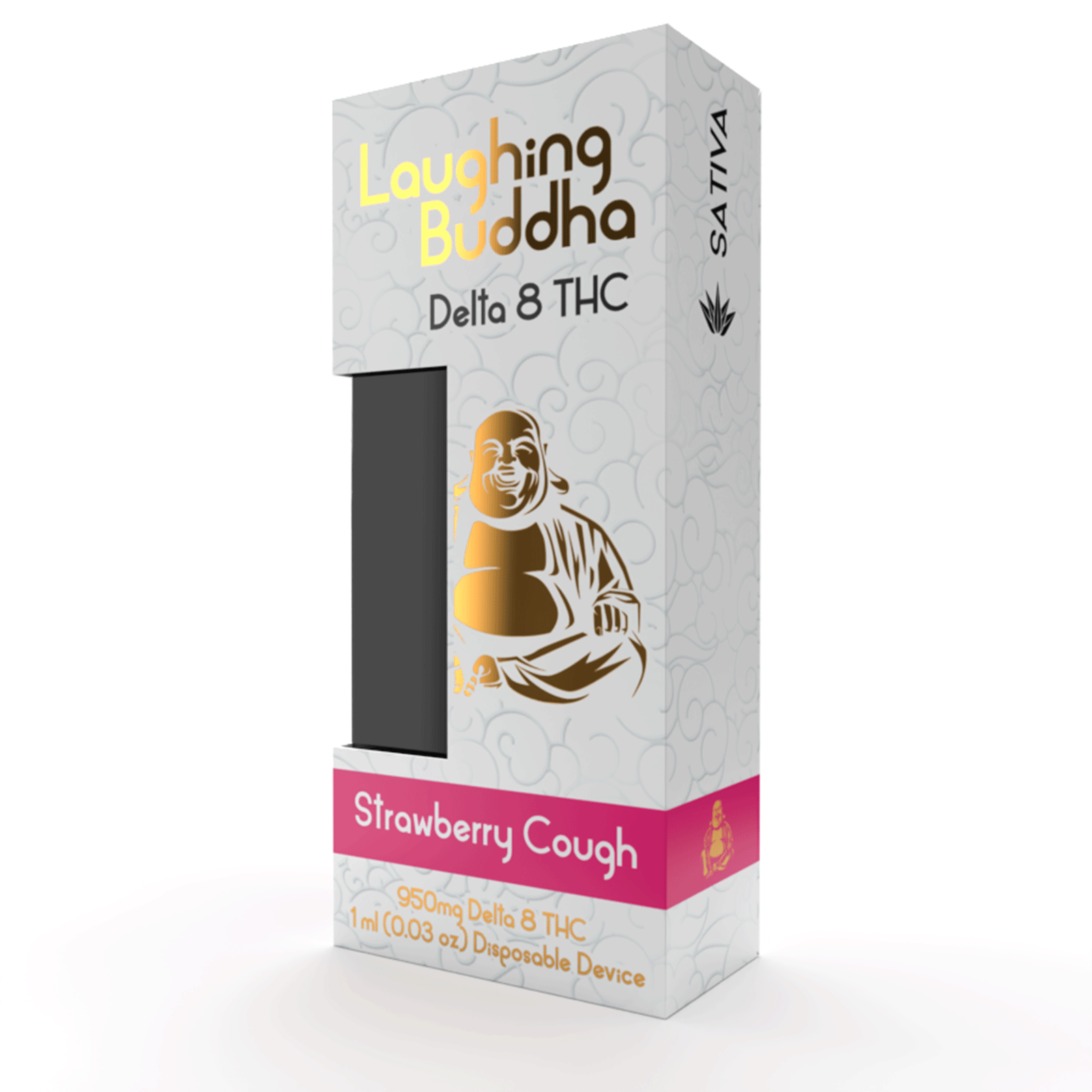 Laughing Buddha: Laughing Buddha Delta 8 THC 1ml disposable device -  Strawberry Cough | Leafly