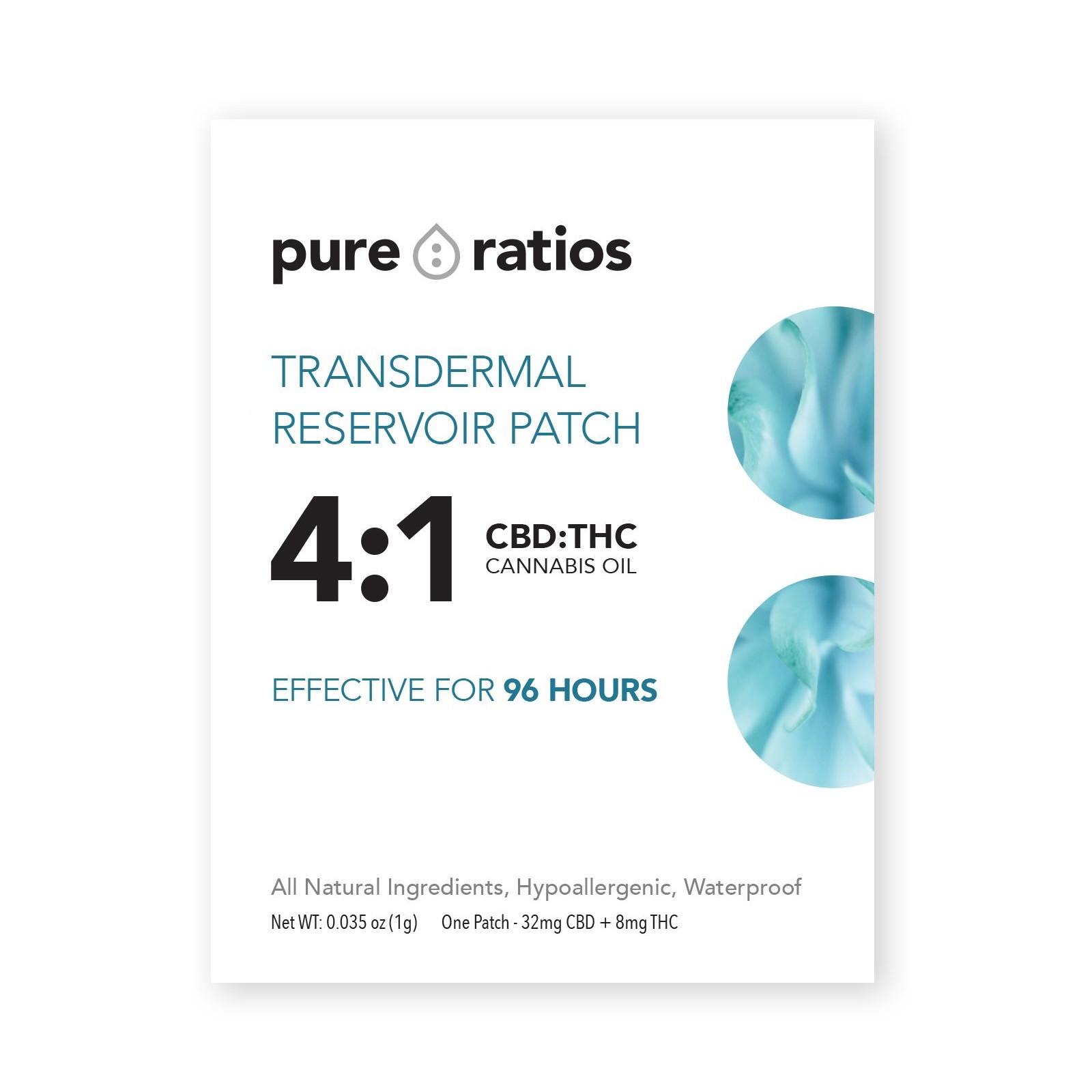 Pure Ratios 4:1 CBD:THC Transdermal Patch