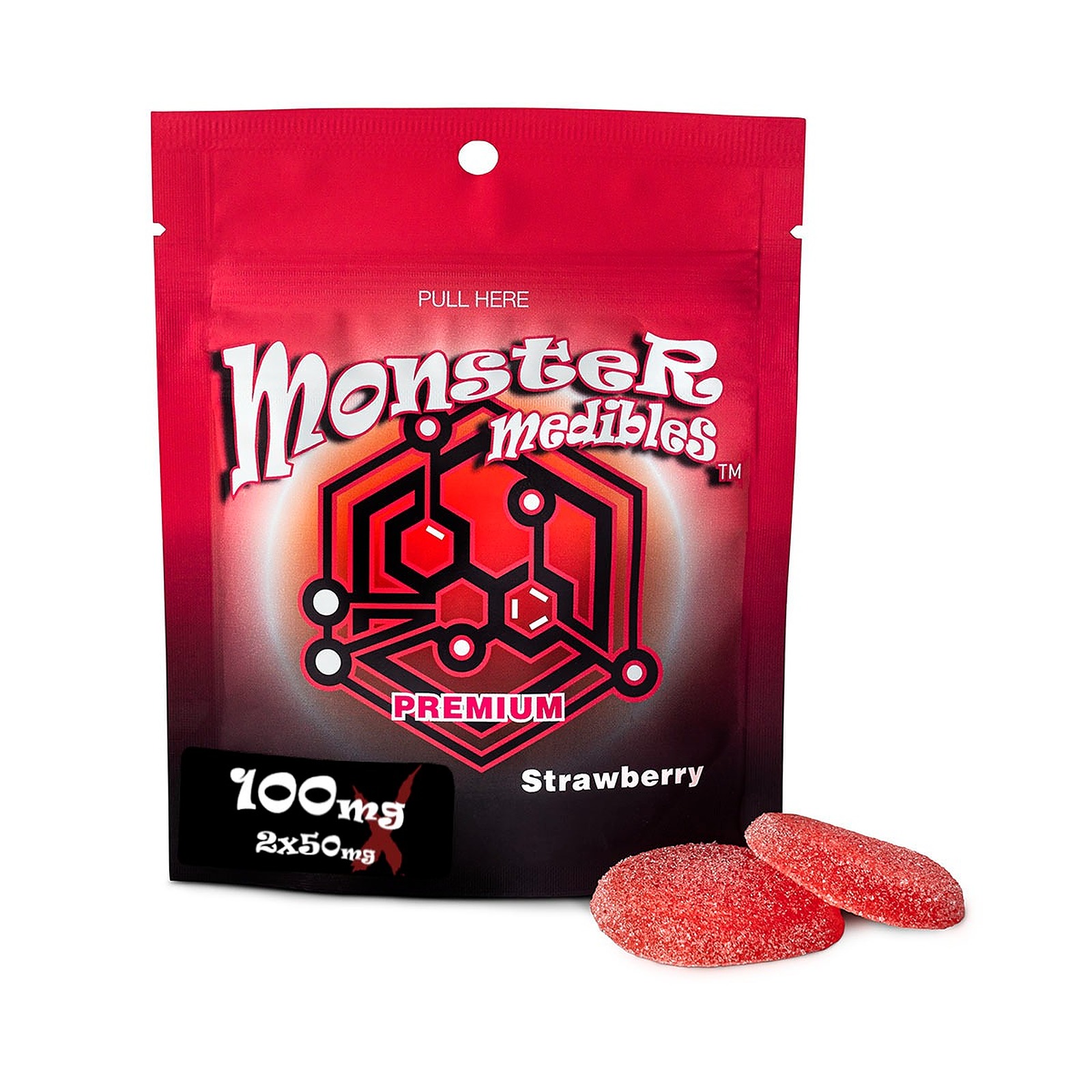 Monster Xtracts Strawberry Gummies 100mg 2pack Leafly