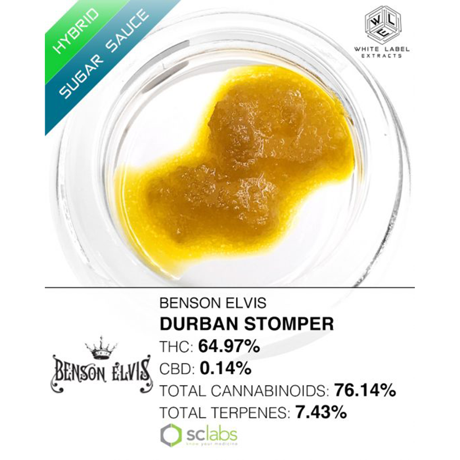 White Label Extracts Durban Stomper Sugar Sauce 1g Leafly