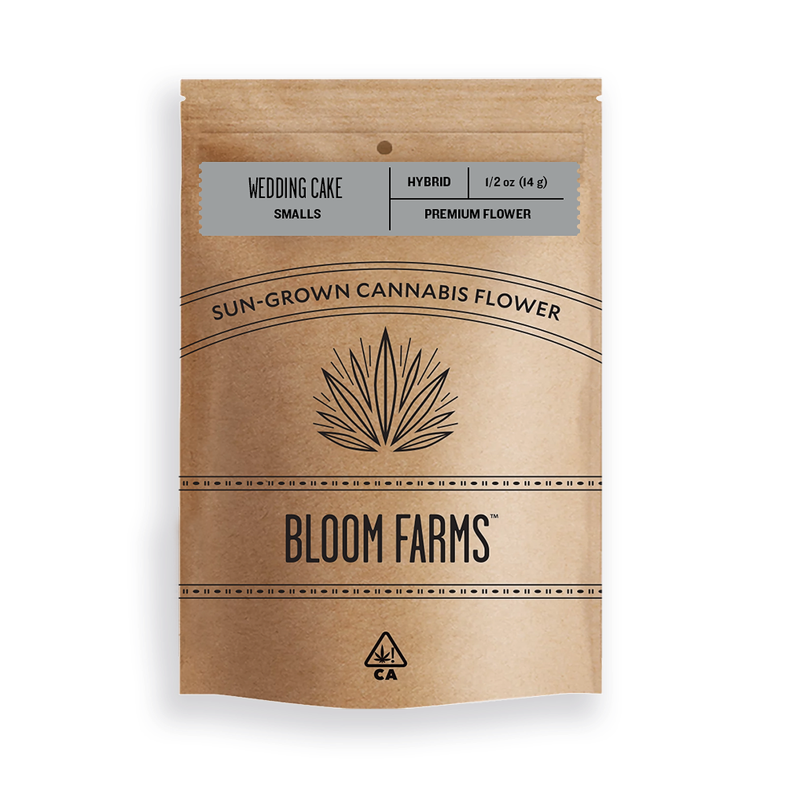 Bloom Farms Wedding Cake (Hybrid) Flower Smalls 1/2 Oz Pouch Leafly
