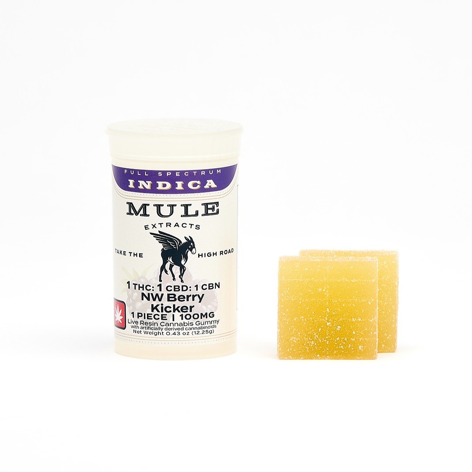 Mule Extracts 100mg NW Berry 111 THC CBD CBN Kicker Indica Leafly