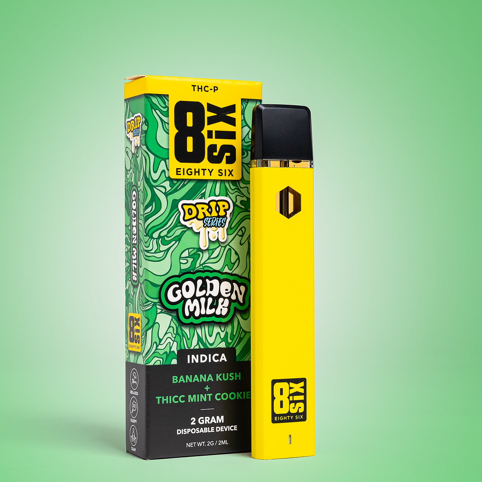 Eighty Six: Golden Milk THC-P 2G Disposable (Banana Kush) | Leafly