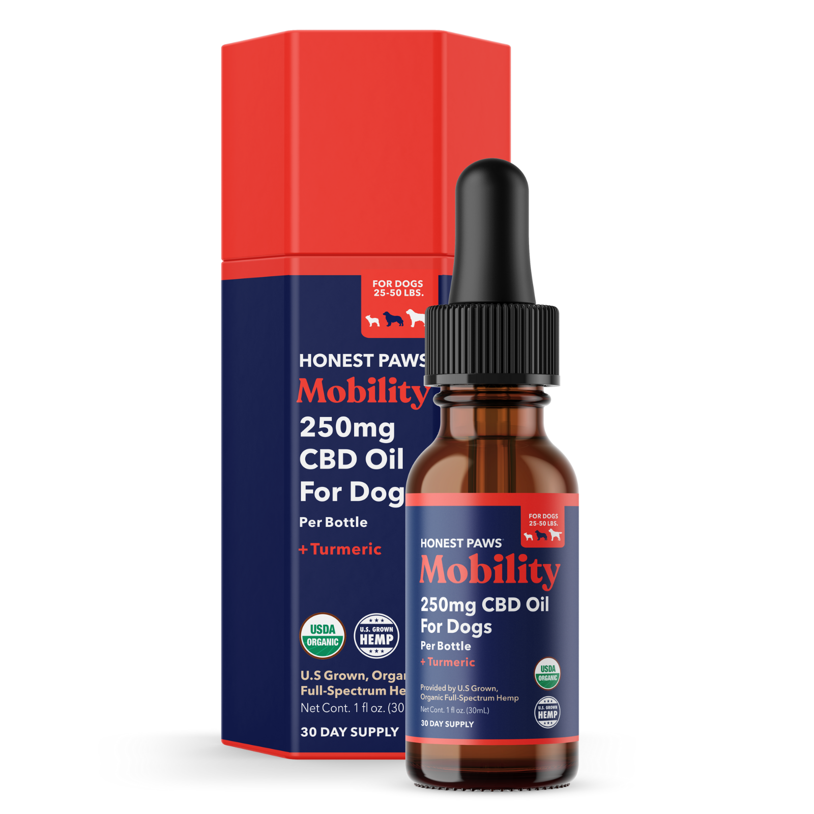 Honest Paws: Mobility 250mg - Organic Full Spectrum CBD Oil for Dogs ...
