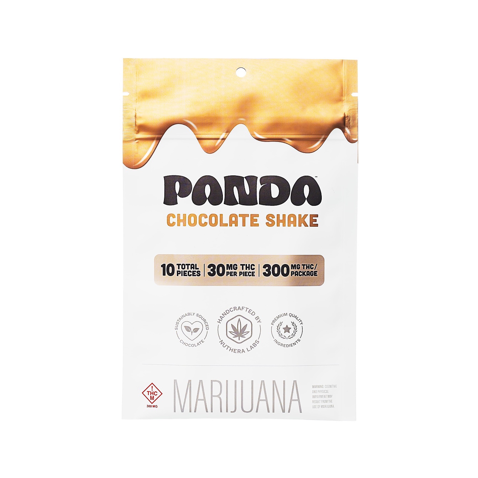 Nuthera: Panda Milk Chocolate 300mg Chocolate Bar | Leafly