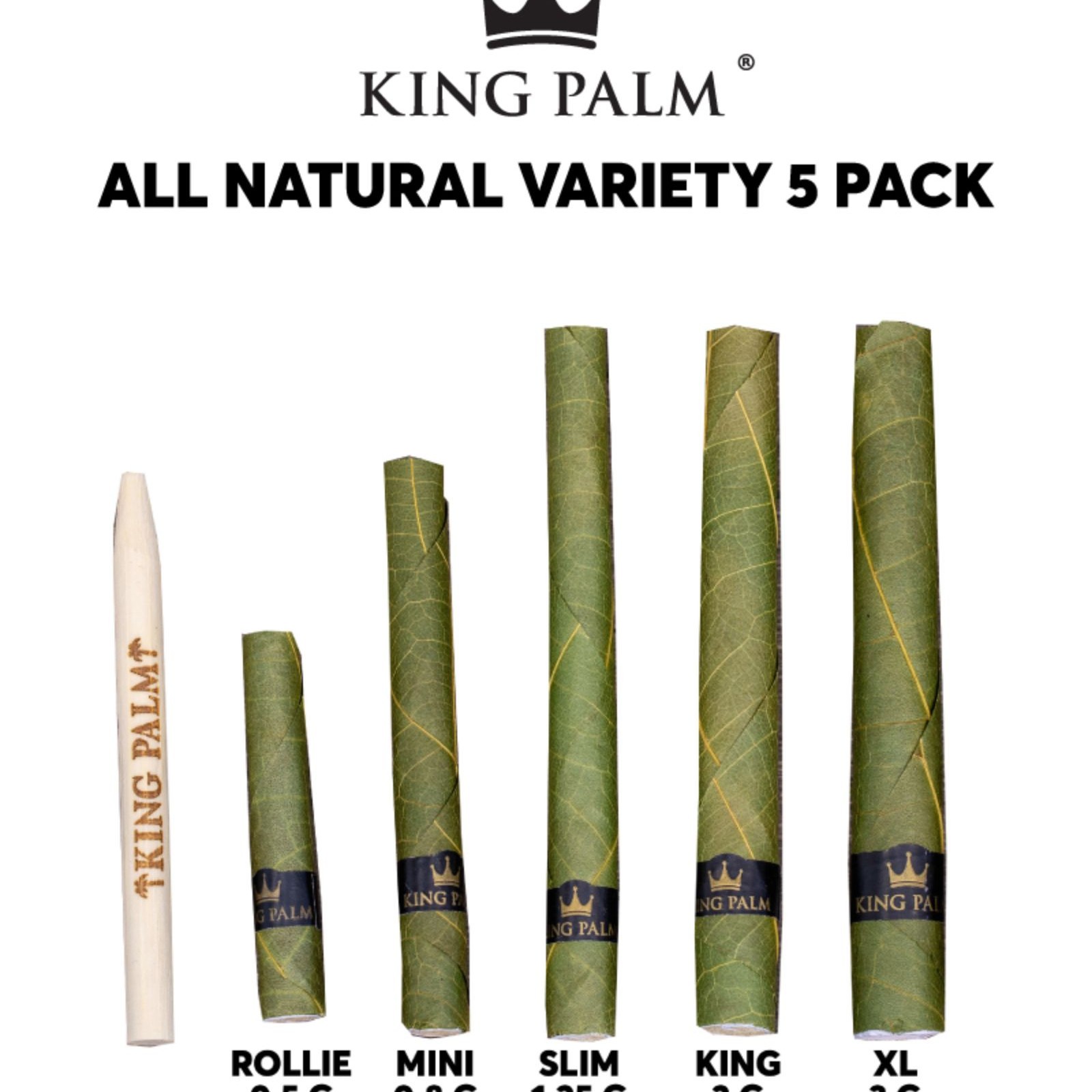 King Palm: Variety 5 Pack – Rollie, Mini, Slim, King, XL | Leafly