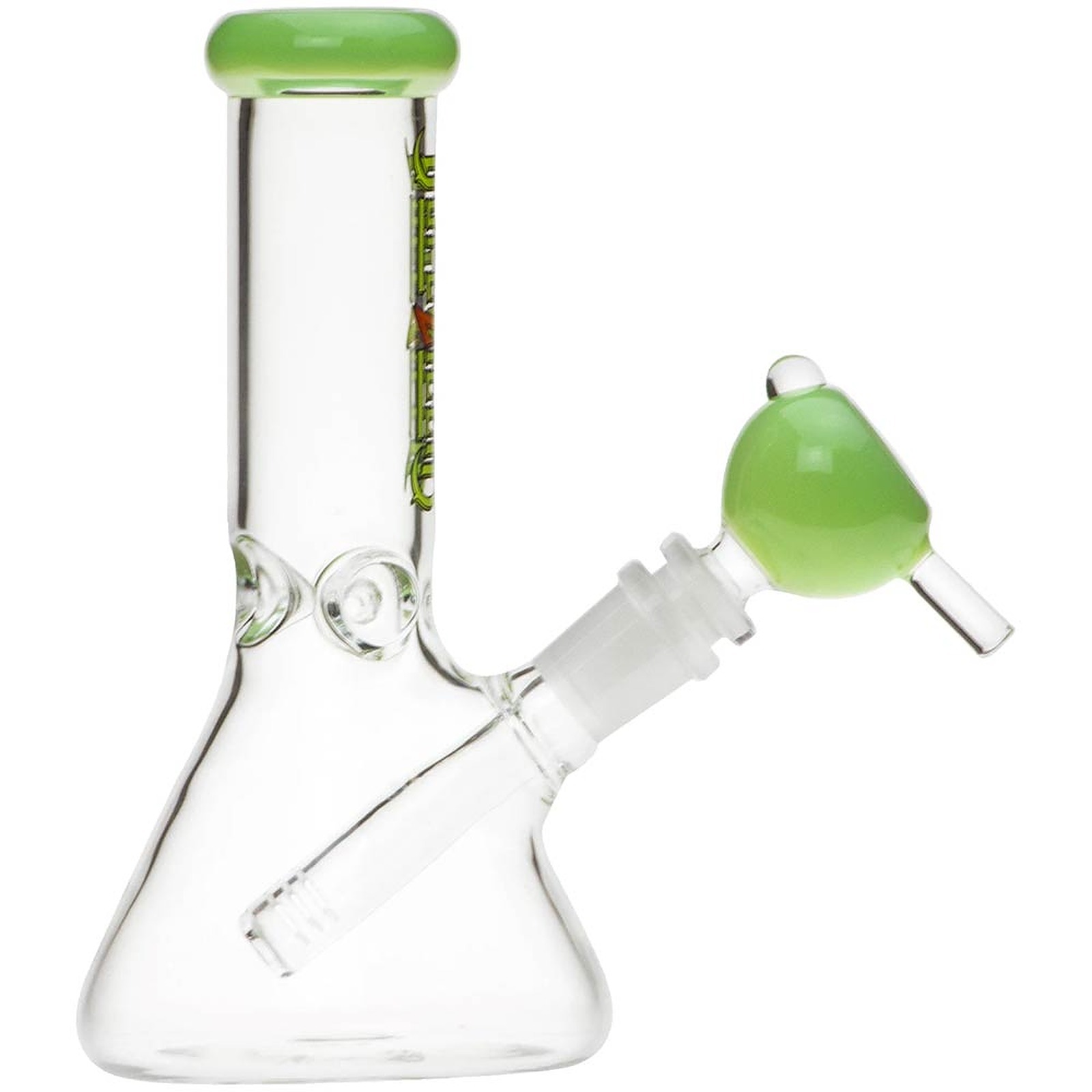 Waterbeds 'n' Stuff Dopezilla 7" Lil Zilla Beaker Bong Milky Green