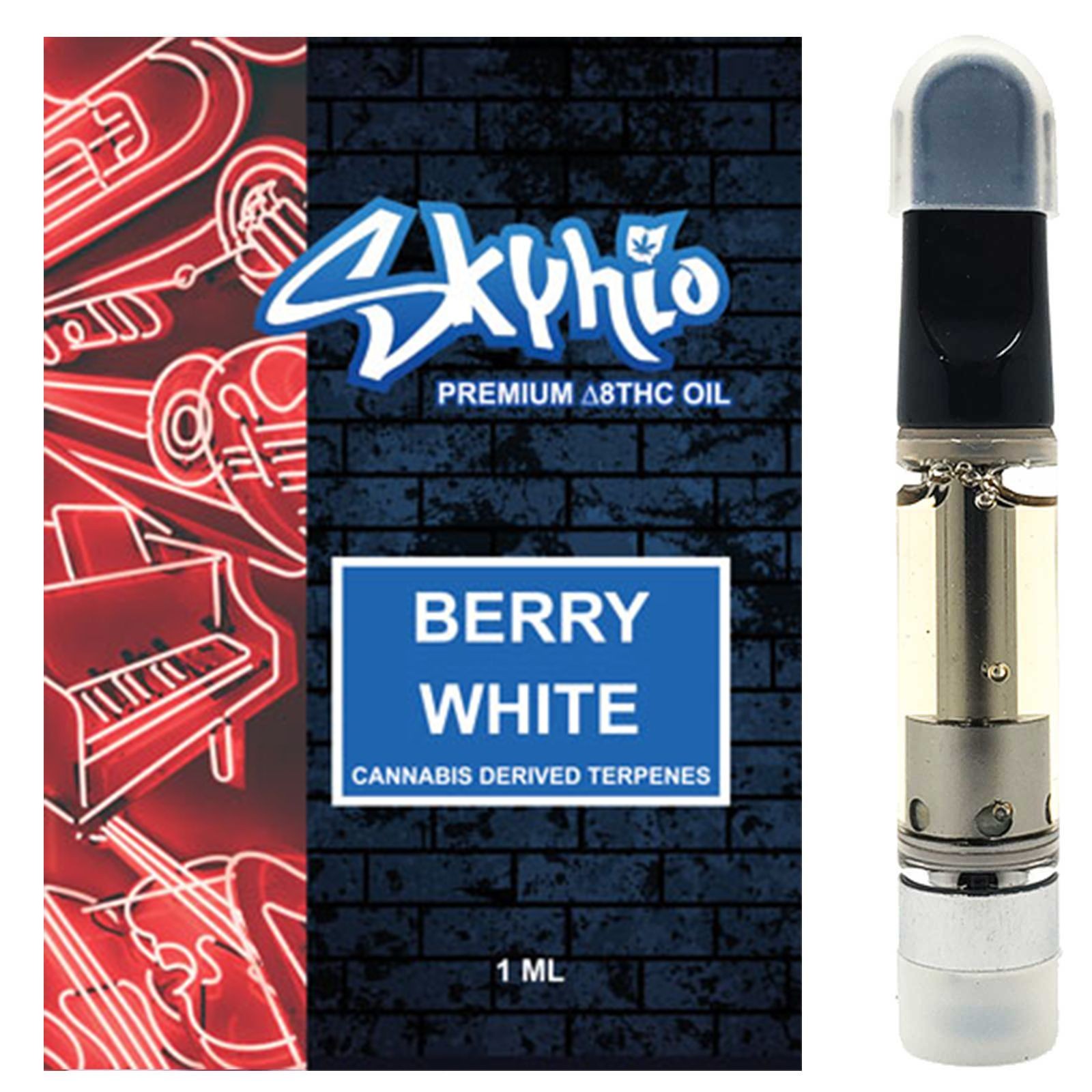 Skyhio: Delta 8 THC CDT Vape Cartridge: Berry White | Leafly