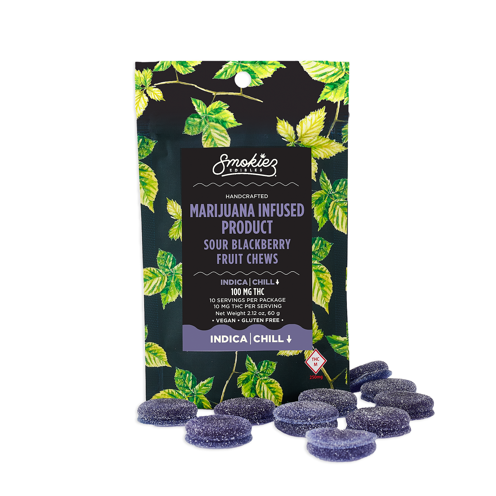 Smokiez Edibles Smokiez INDICA Sour Blackberry Fruit Chews 100mg