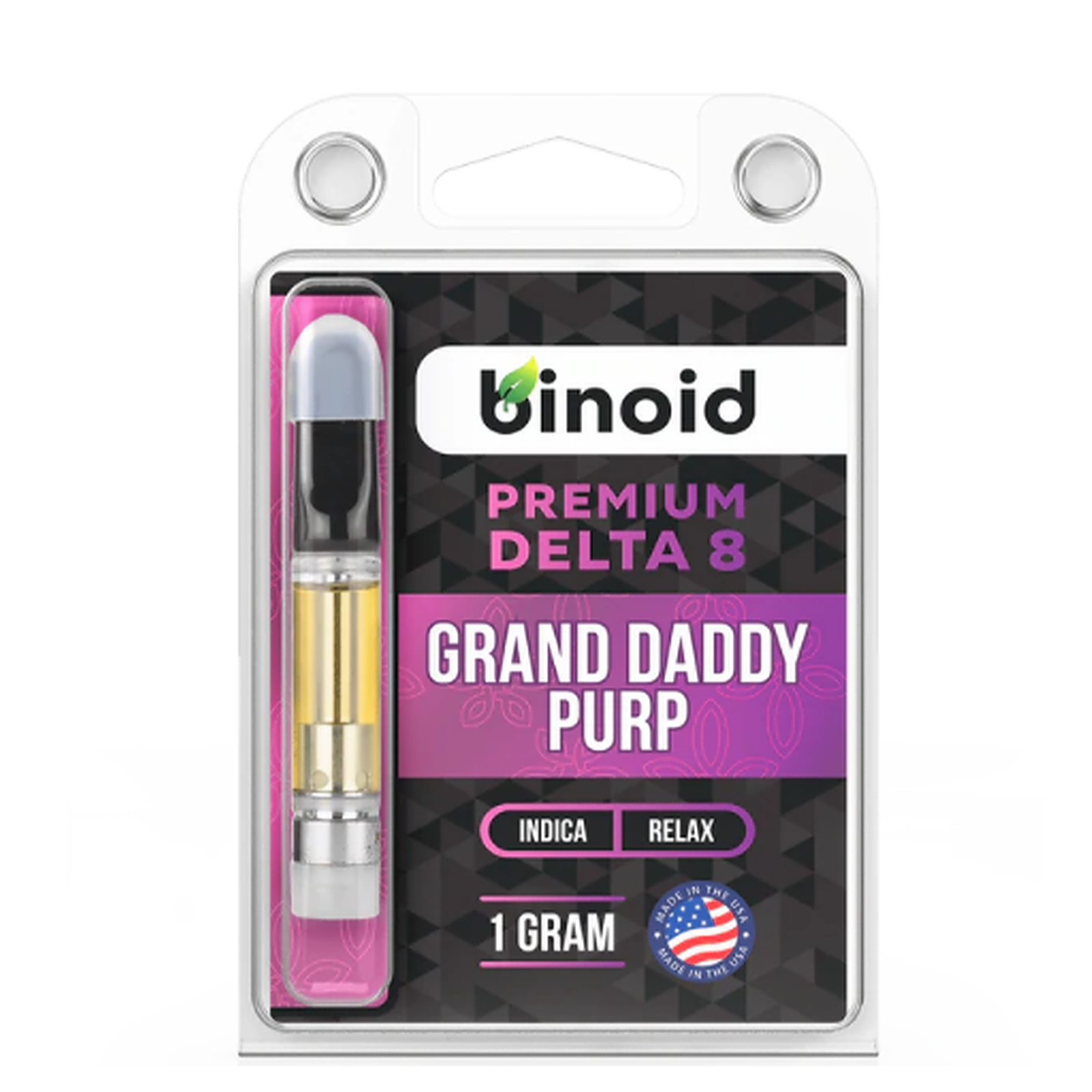 Binoid: Delta 8 THC Vape Cartridge - Grand Daddy Purp | Leafly