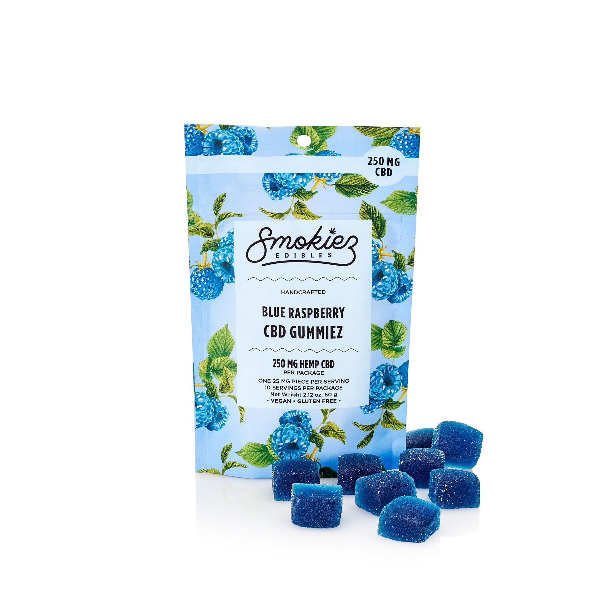 Smokiez Edibles Blue Raspberry Hemp CBD Gummiez 250mg 10pack