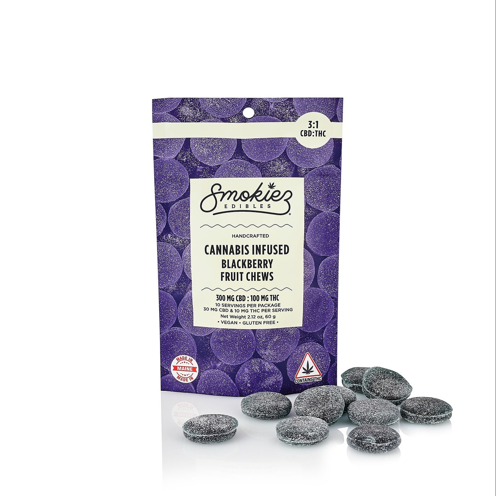 Smokiez Edibles 31 Blackberry 300mg CBD/100mg THC Maine Leafly
