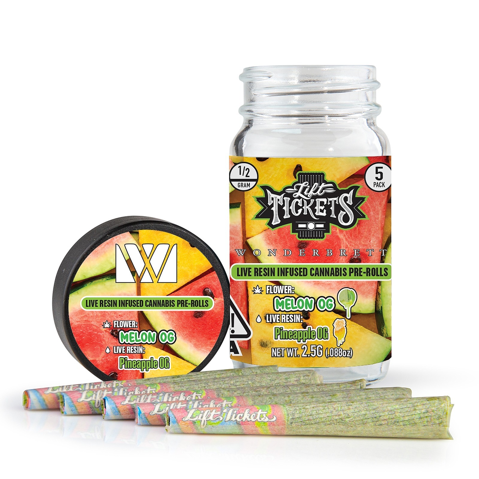 Lift Tickets Melon Og X Pineapple Og 0 5g Infused Pre Roll Multipack