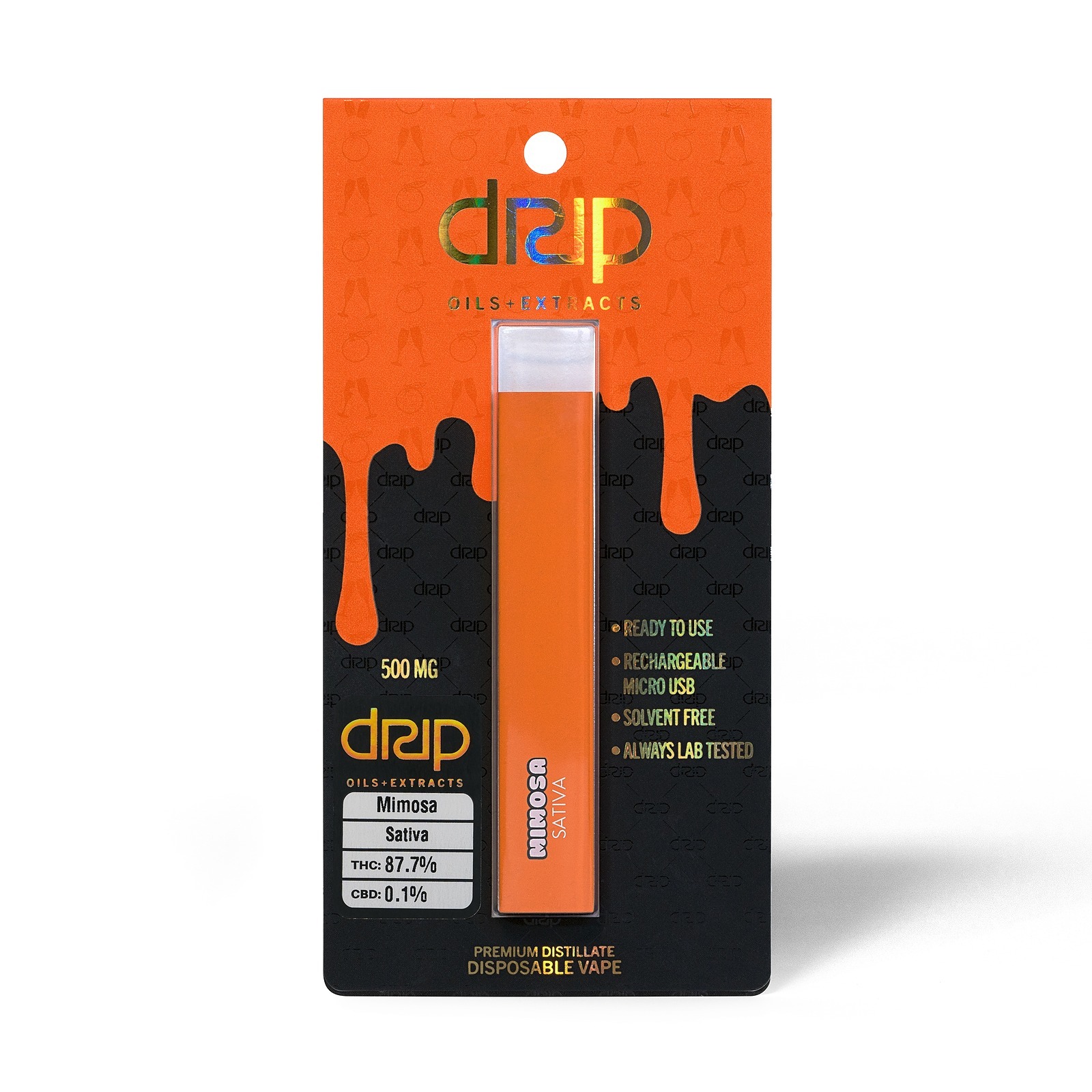 DRIP Oils + Extracts Disposable Vape 500mg Mimosa Leafly