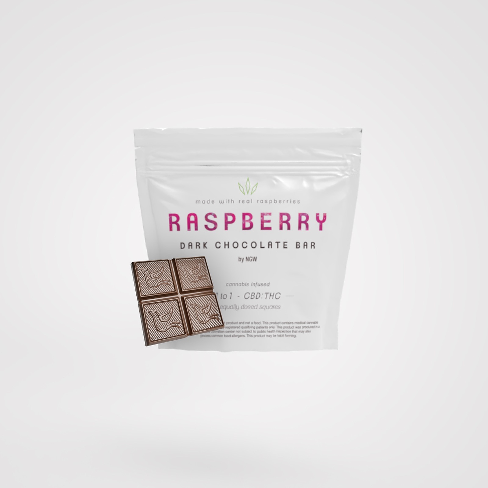 Nature's Grace And Wellness: Raspberry Dark Chocolate 1:1 Bar 