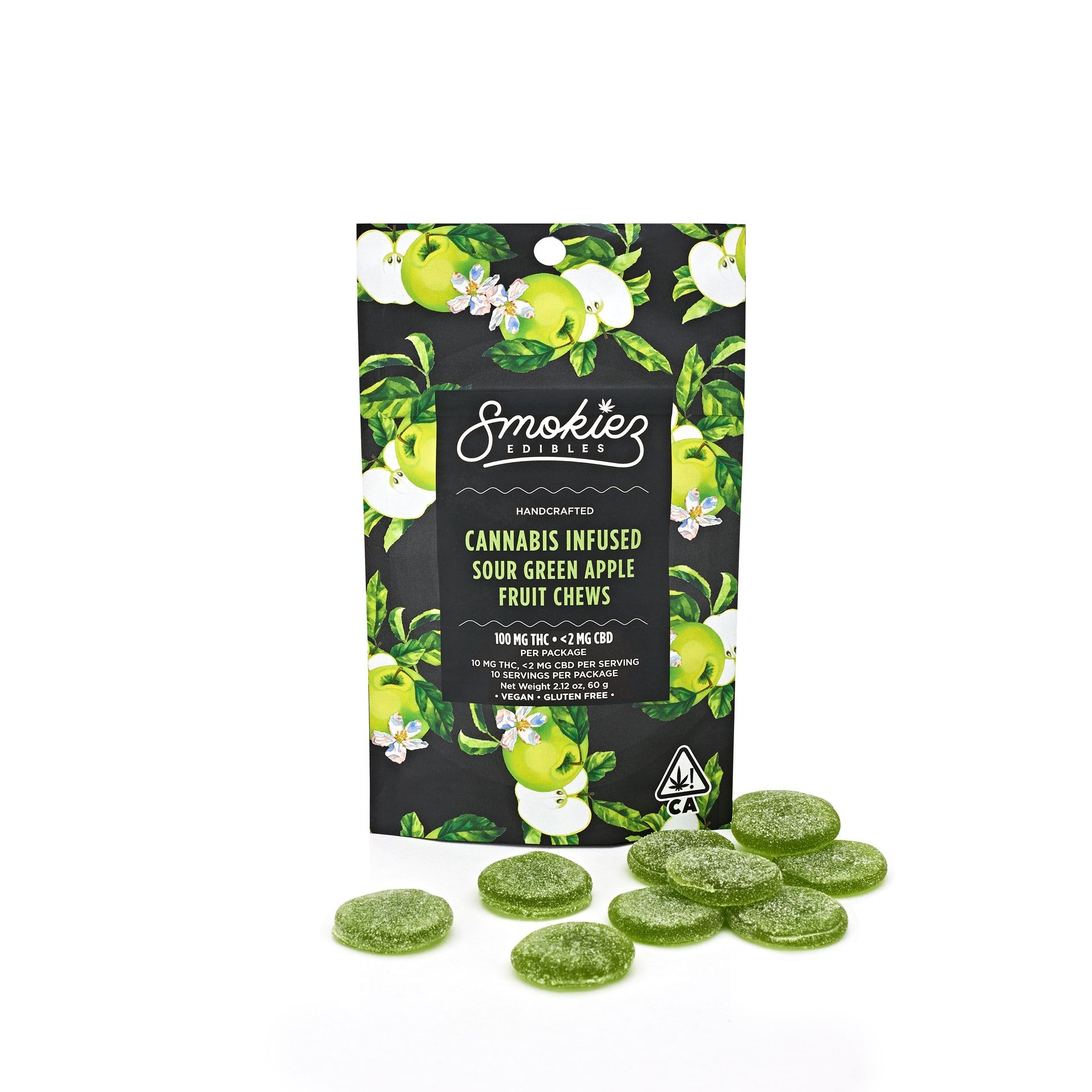 Smokiez Edibles: Sour Green Apple Fruit Chews 100mg THC - California | Leafly