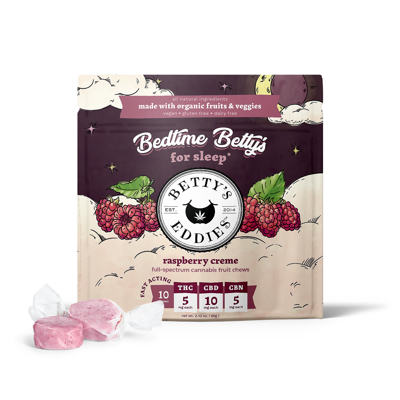 Betty's Eddies: Bedtime Betty's - Raspberry Creme [10pk] (50mg THC ...