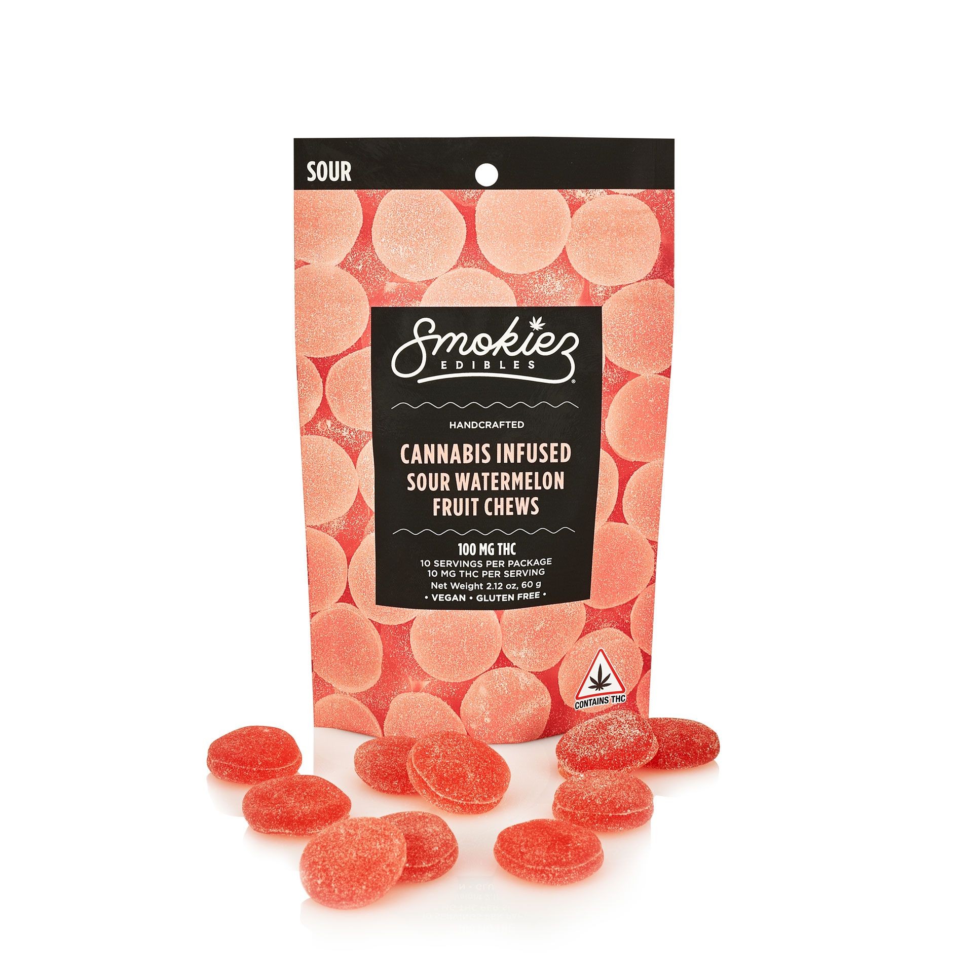 Smokiez Edibles: Sour Watermelon Fruit Chews, 100mg THC - Maine | Leafly