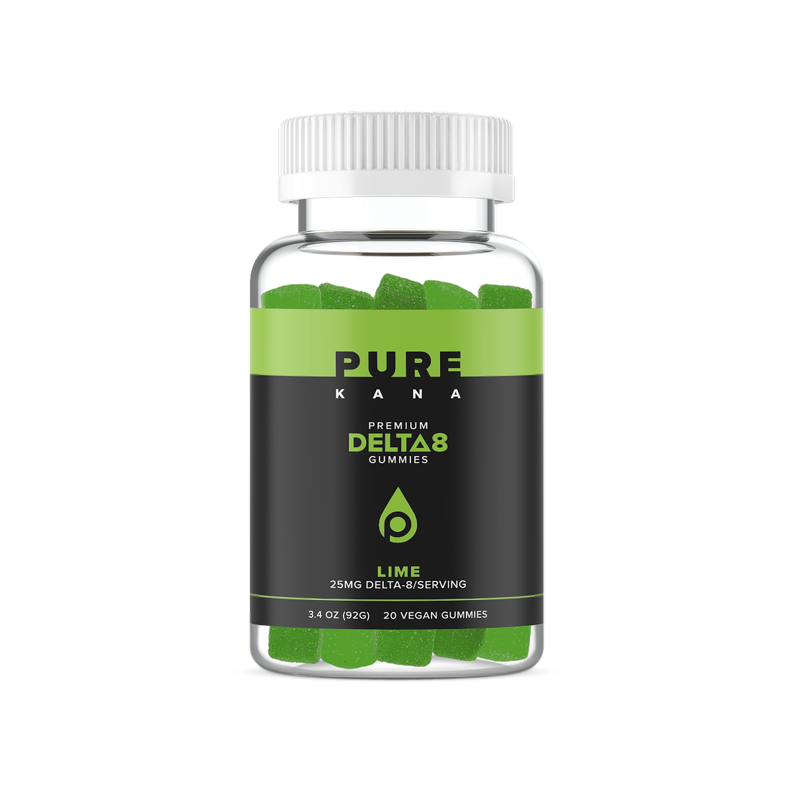 PureKana: PureKana 25mg Lime Delta8 Vegan Gummies (20 ct.) | Leafly