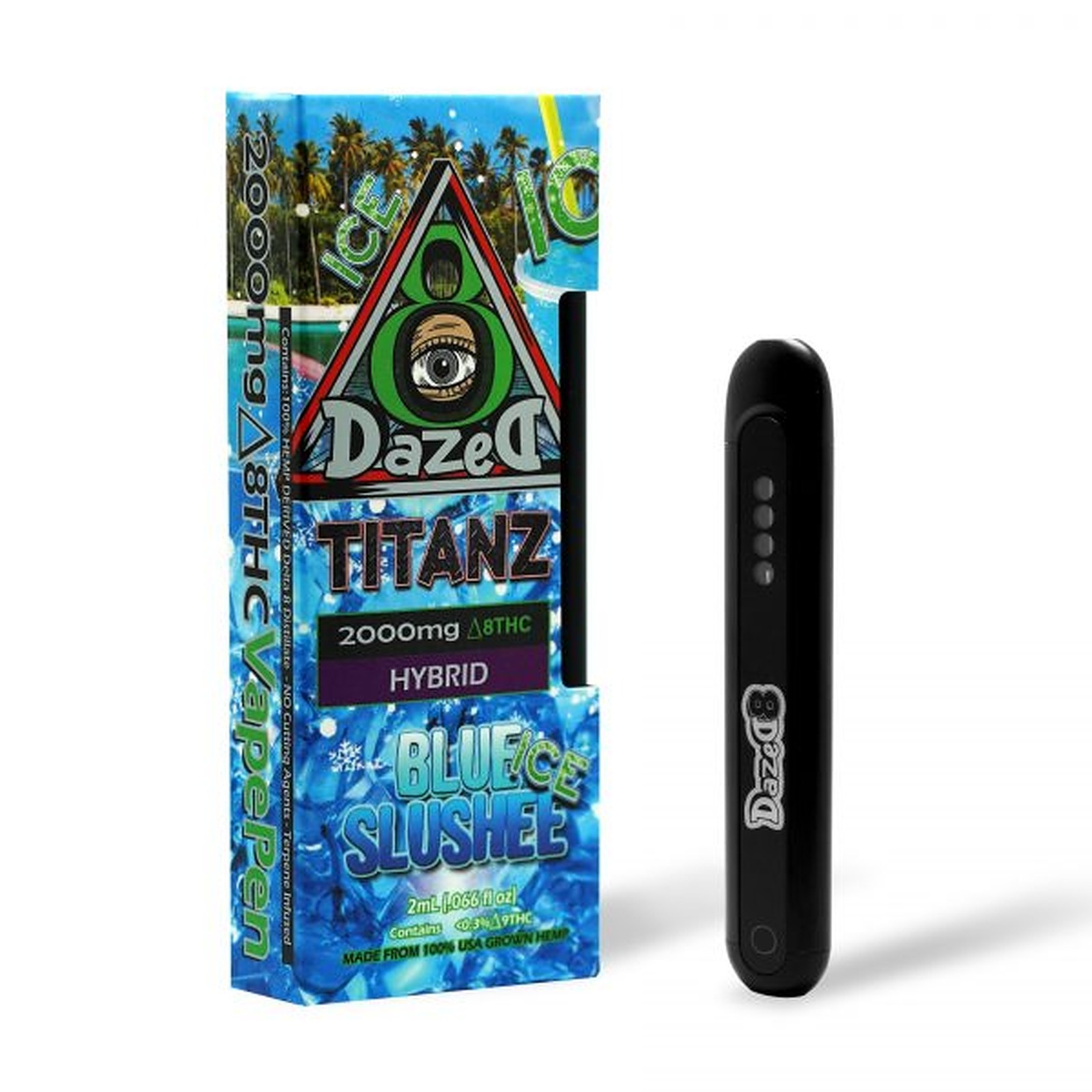 Dazed8 Blue Slushee Ice Delta 8 Thc Disposable Vape — 2 Grams Leafly 4448