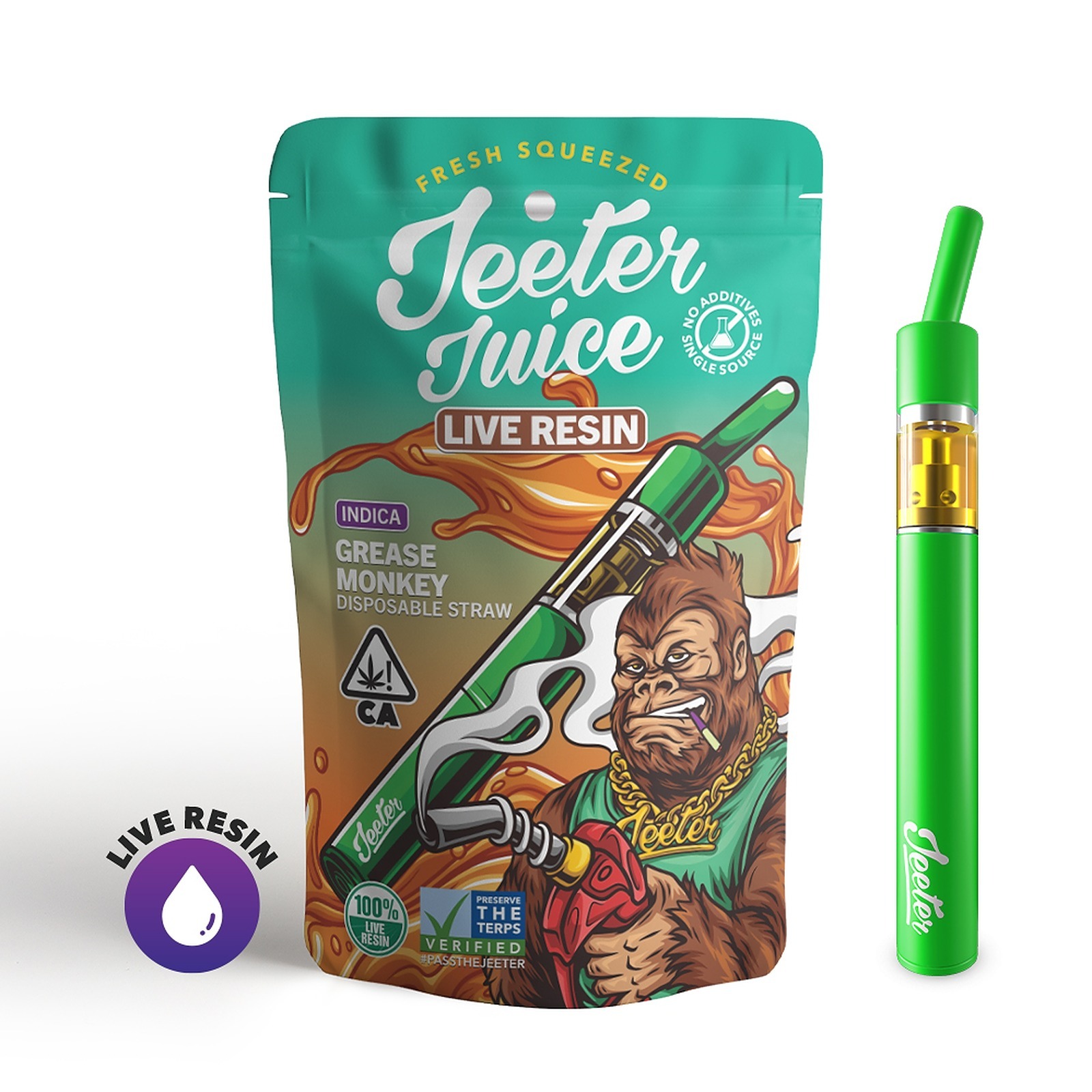 Jeeter Grease Monkey Jeeter Juice Live Resin Disposable Straw Leafly