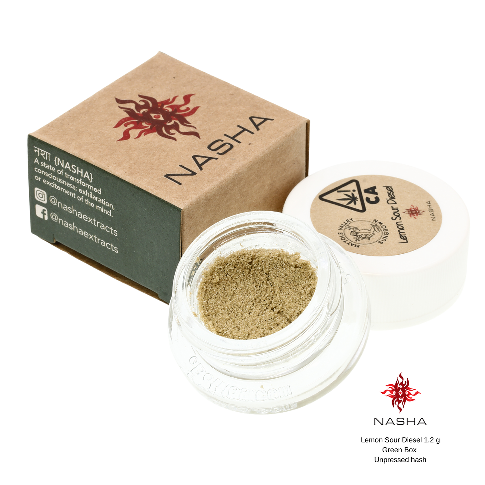 NASHA: Lemon Sour Diesel 1.2 g Green Unpressed Hash | Leafly