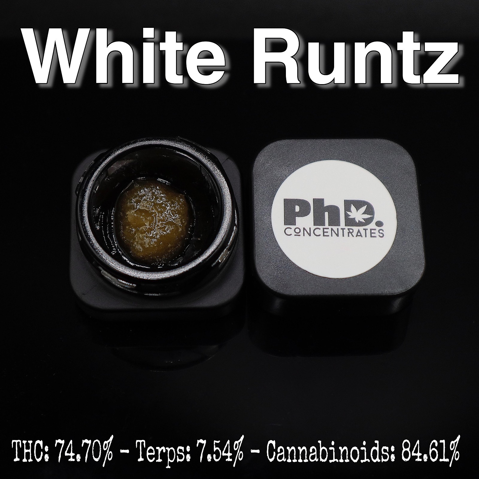 Pharmicated PhD White Runtz Sugar Concentrate 1g 74.70 THC Leafly