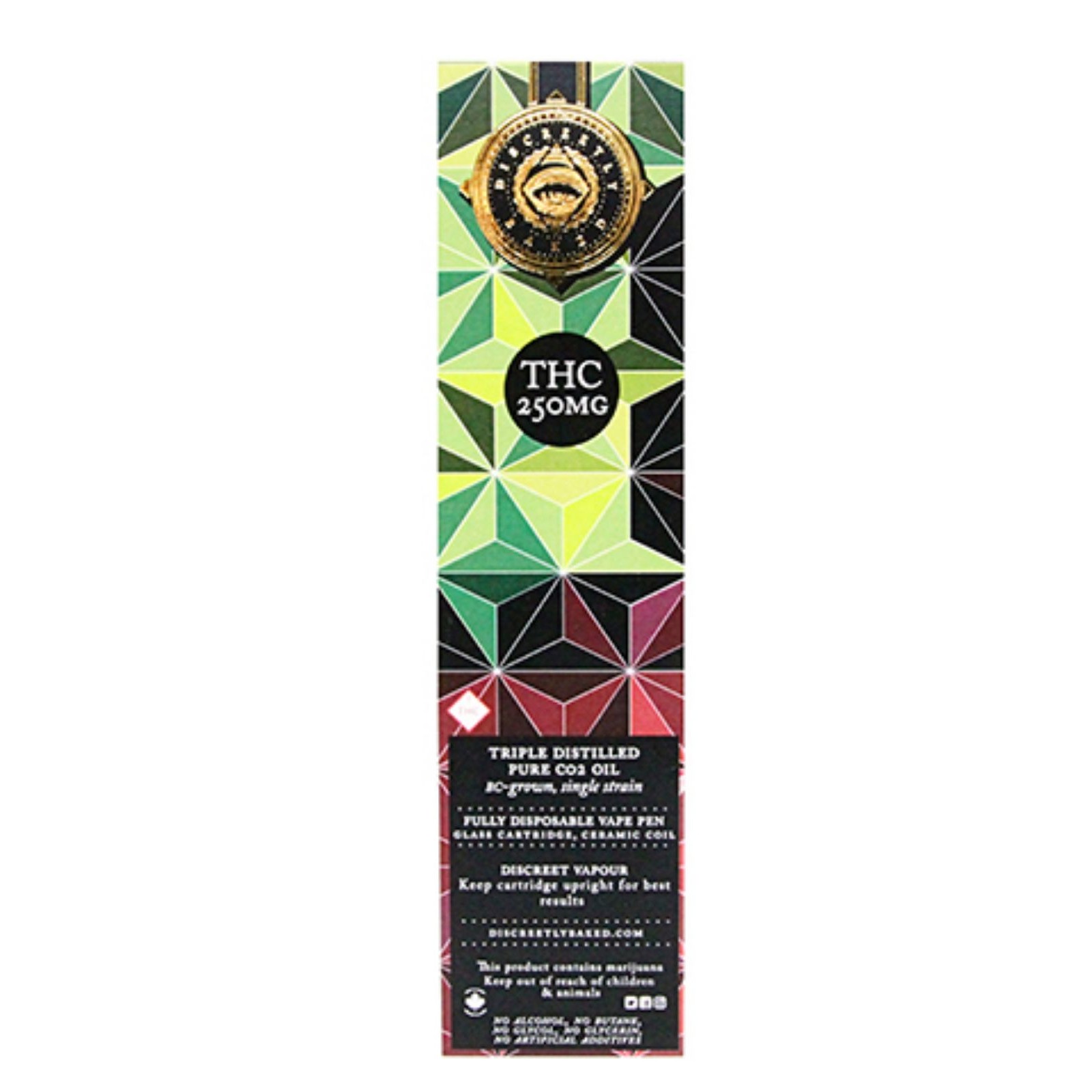 Discreetly Baked: NATURAL PEPPERMINT - 250mg THC Fully Disposable Vaporizer  Pen by Discreetly Baked