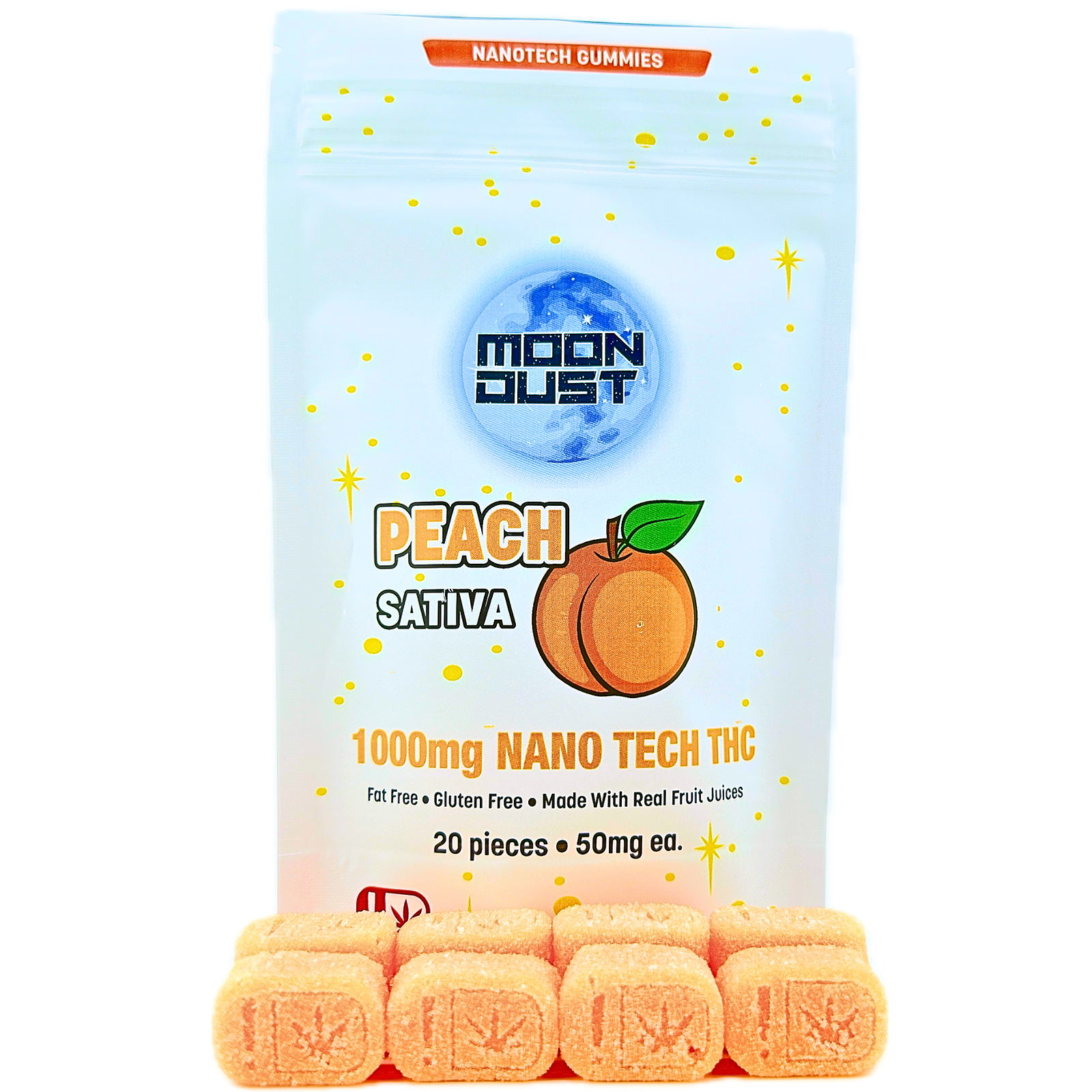 MOON DUST NANOTECH 1000MG GUMMIES - PEACH