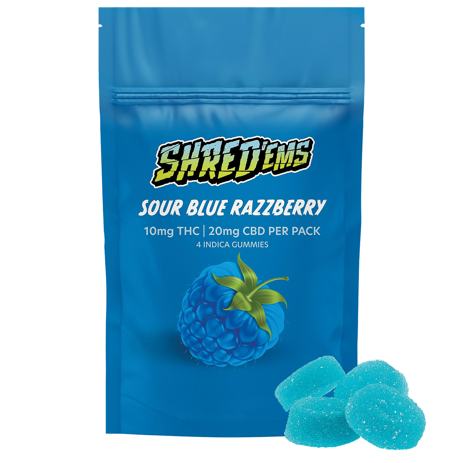 Shred: SHRED'EMS Sour Blue Razzberry Soft Chews - 4 pack | Leafly