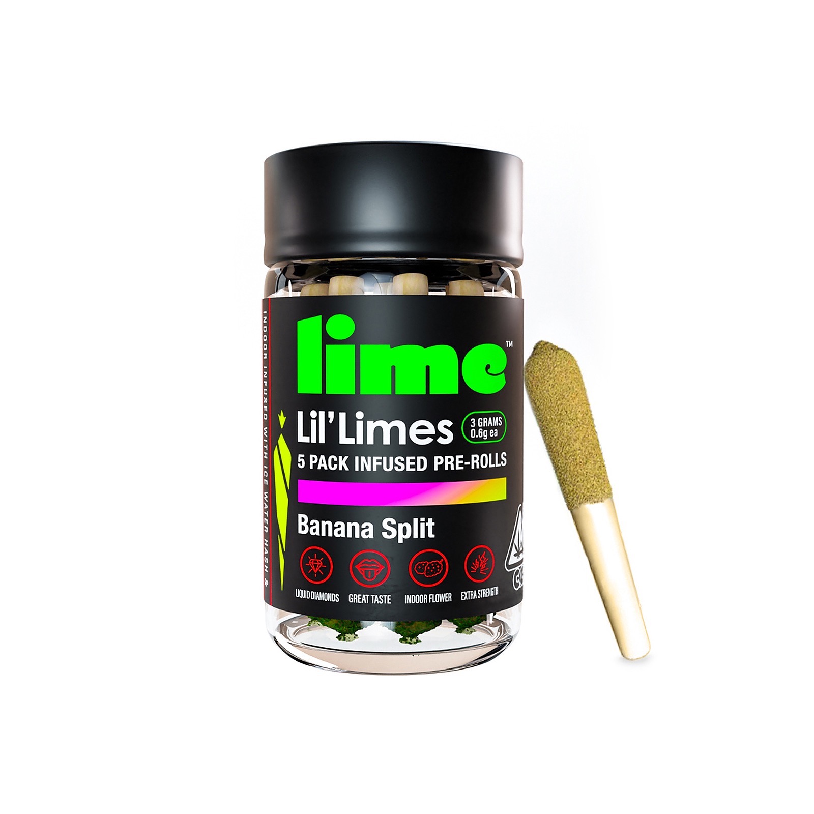 Lime: Diamond & Hash Infused Lil' Limes (.6g x 5 Mini Pre Rolls ...