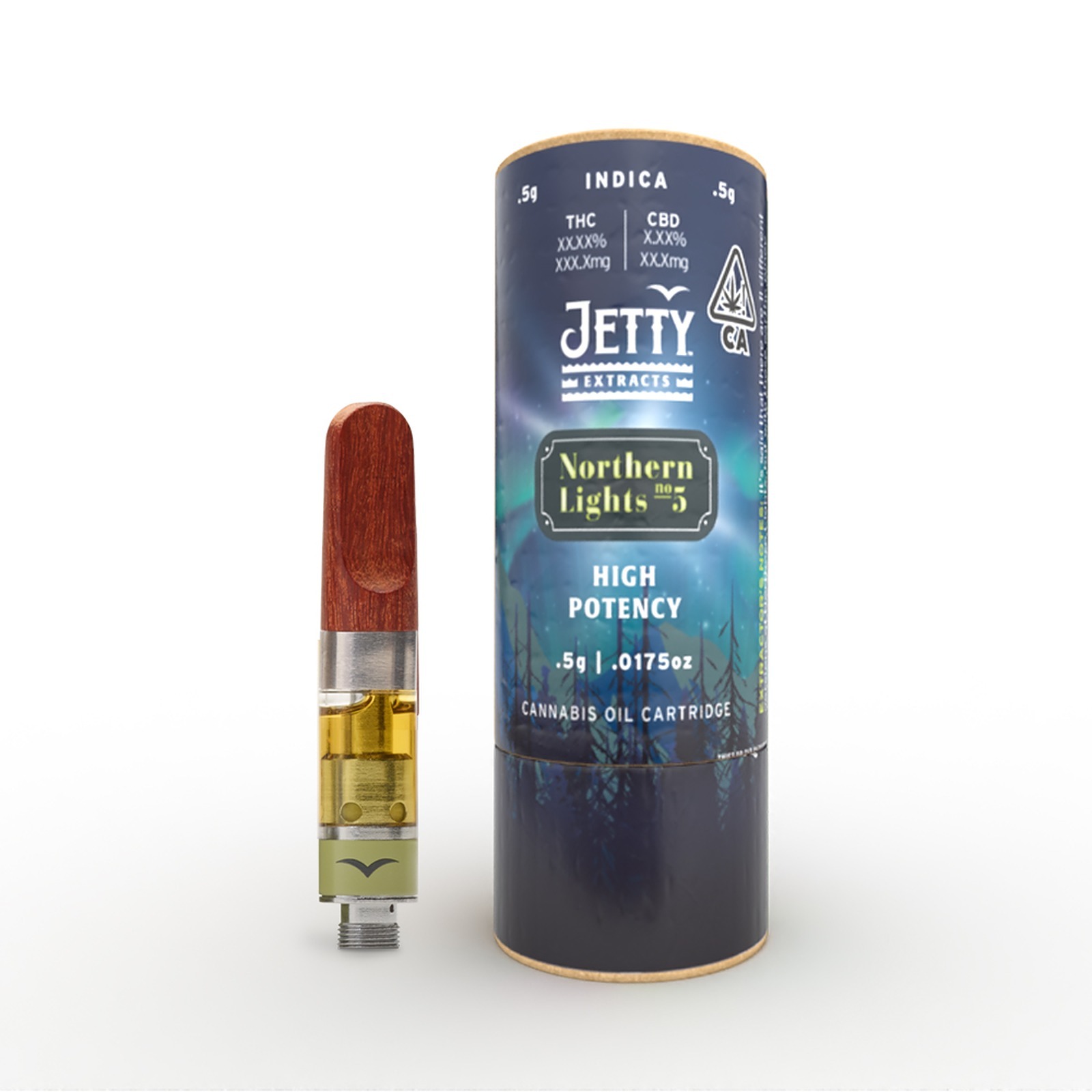 Jetty Extracts Northern Lights 5 HIGH THC Cartridge .5g Leafly