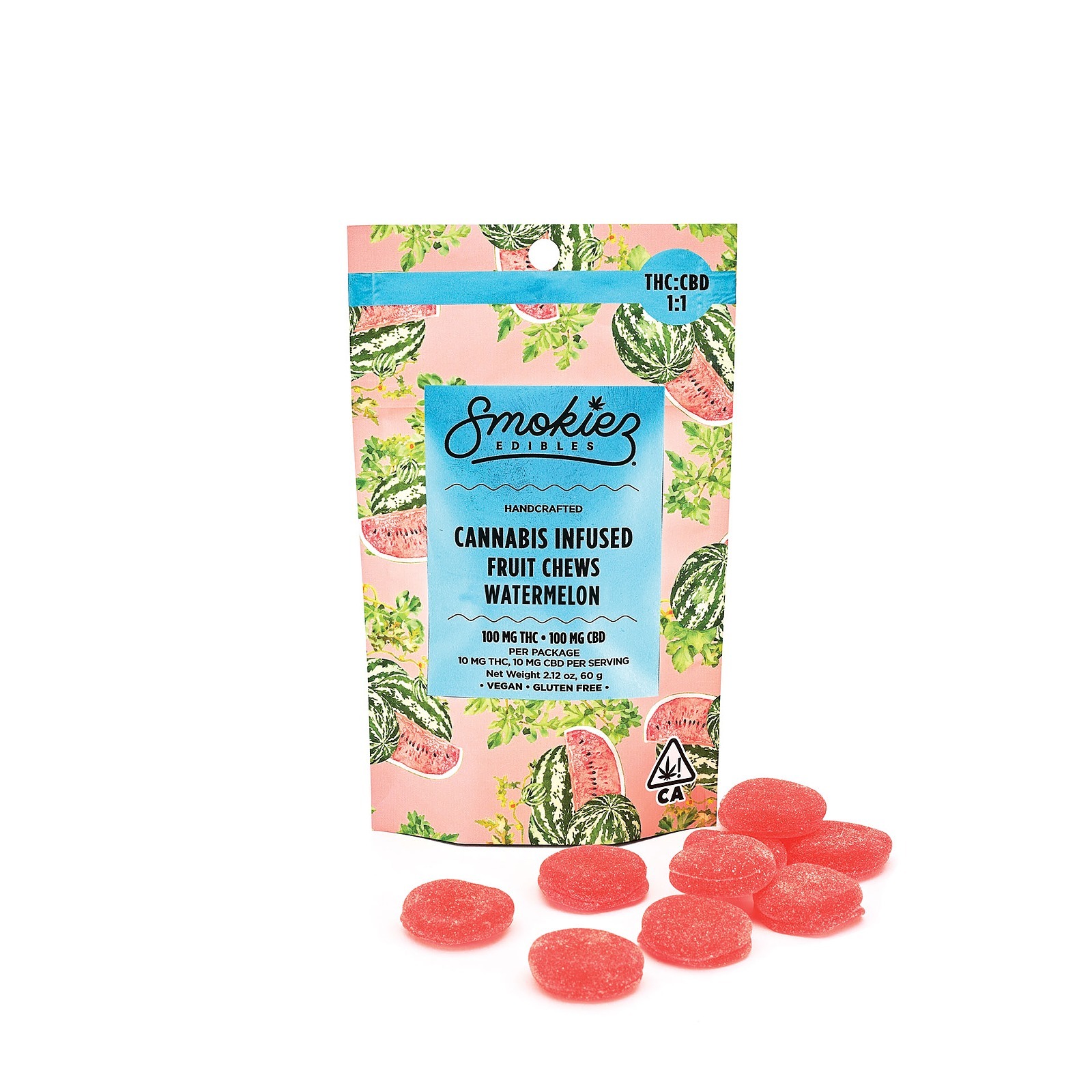 Smokiez Edibles Watermelon THCCBD 11, 100mg THC/100 mg CBD California Leafly