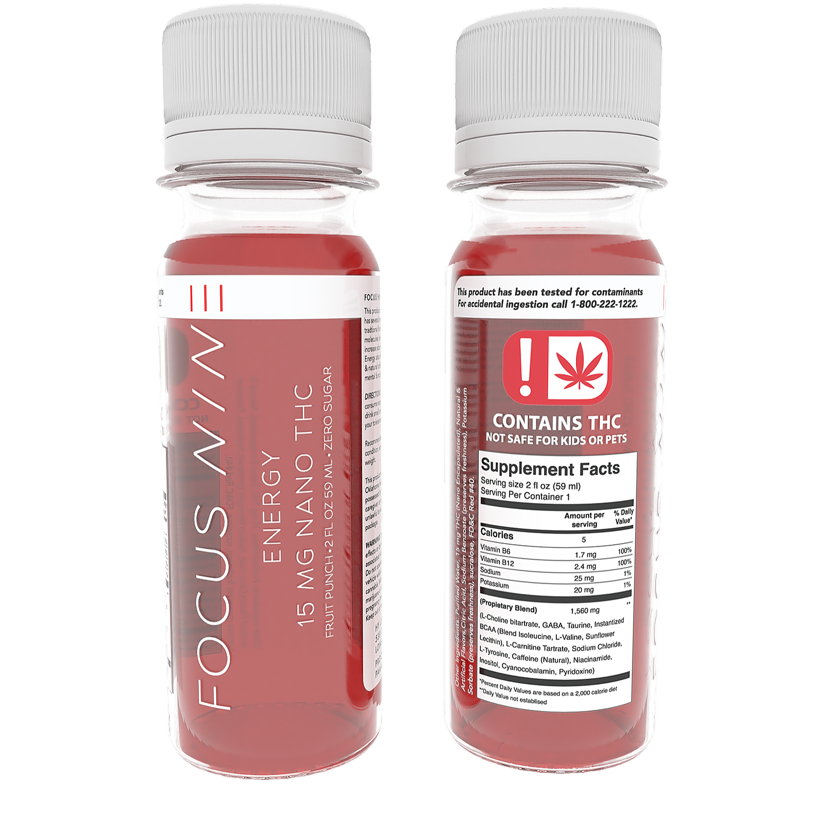 Hy Leaf Focus Nine (Fruit Punch) 15mg Nano THC Shot Leafly