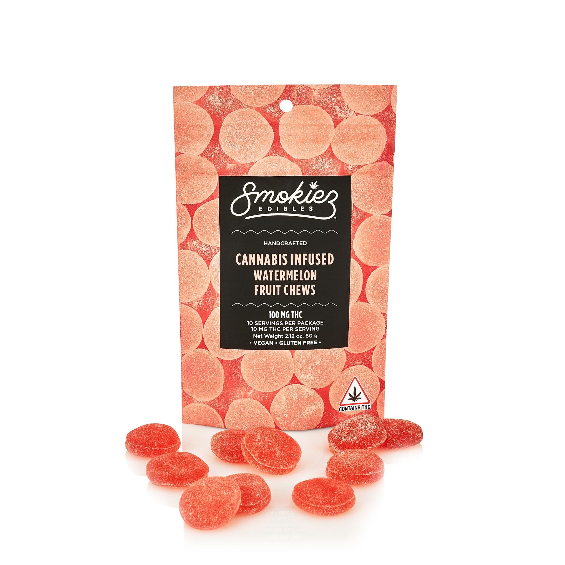 Smokiez Edibles: Watermelon Fruit Chews, 100mg THC - Maine | Leafly