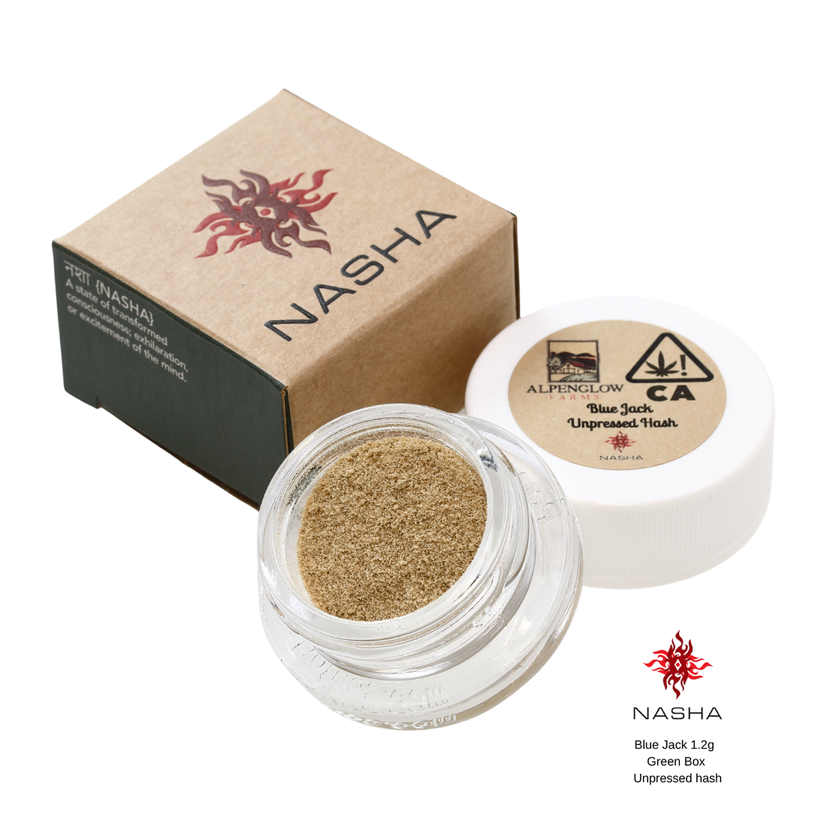 Nasha: Blue Jack 1.2g Green Unpressed Hash (alpenglow) 